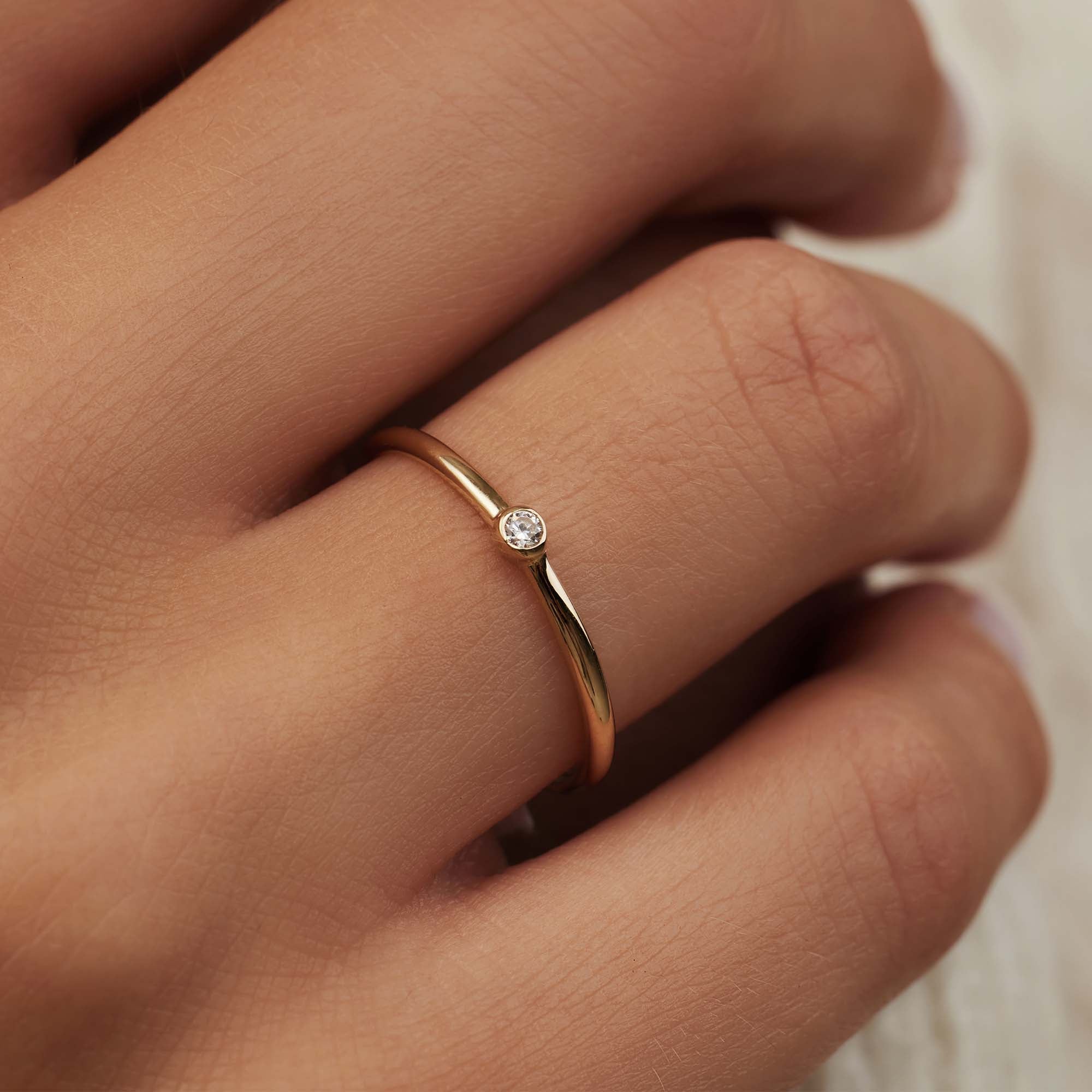 Isabel Bernard Rivoli Aélys 14 Carat Golden stacking Ring IB330076-52 (size: 52) - Image 3