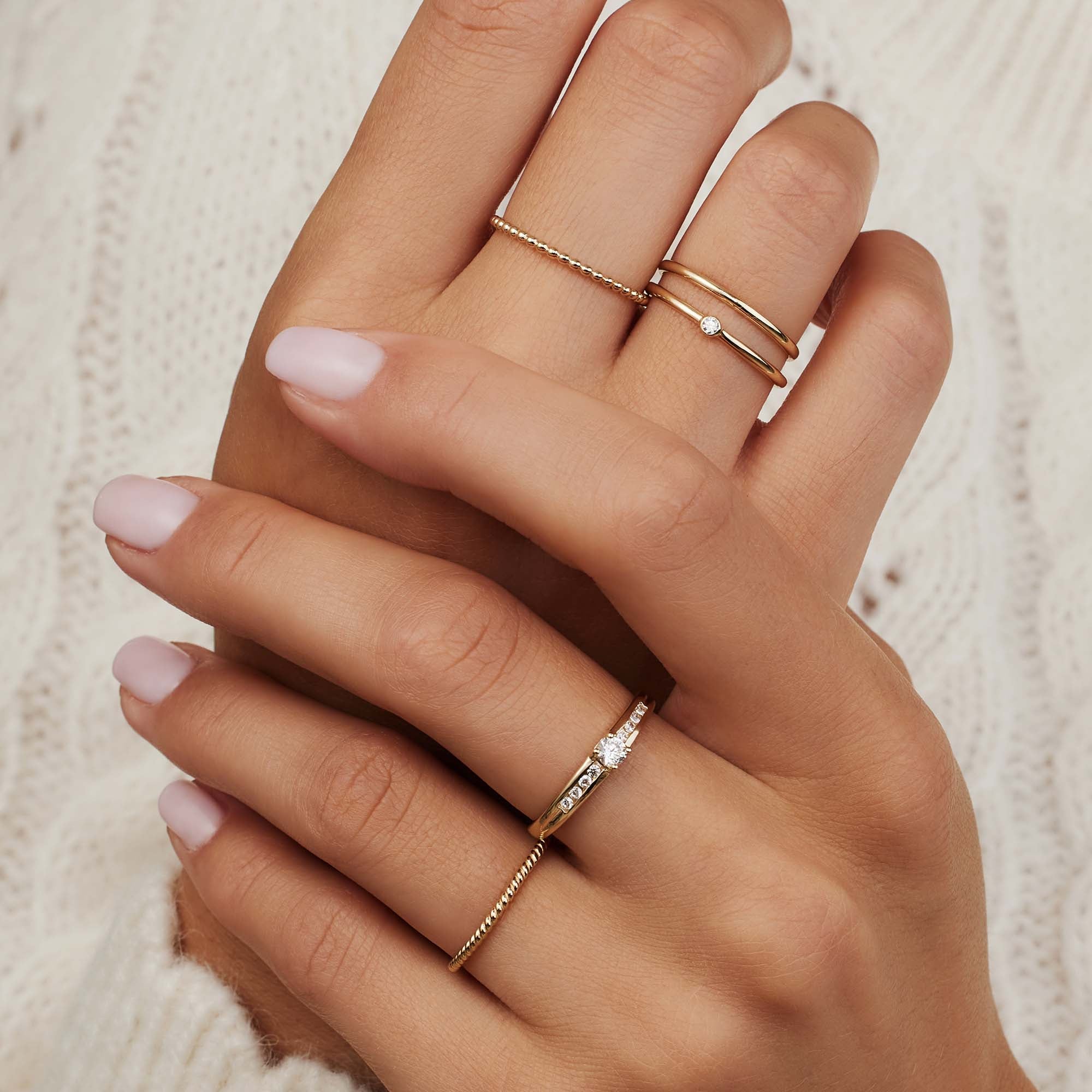 Isabel Bernard Rivoli Aélys 14 Carat Golden stacking Ring IB330076-52 (size: 52) - Image 4