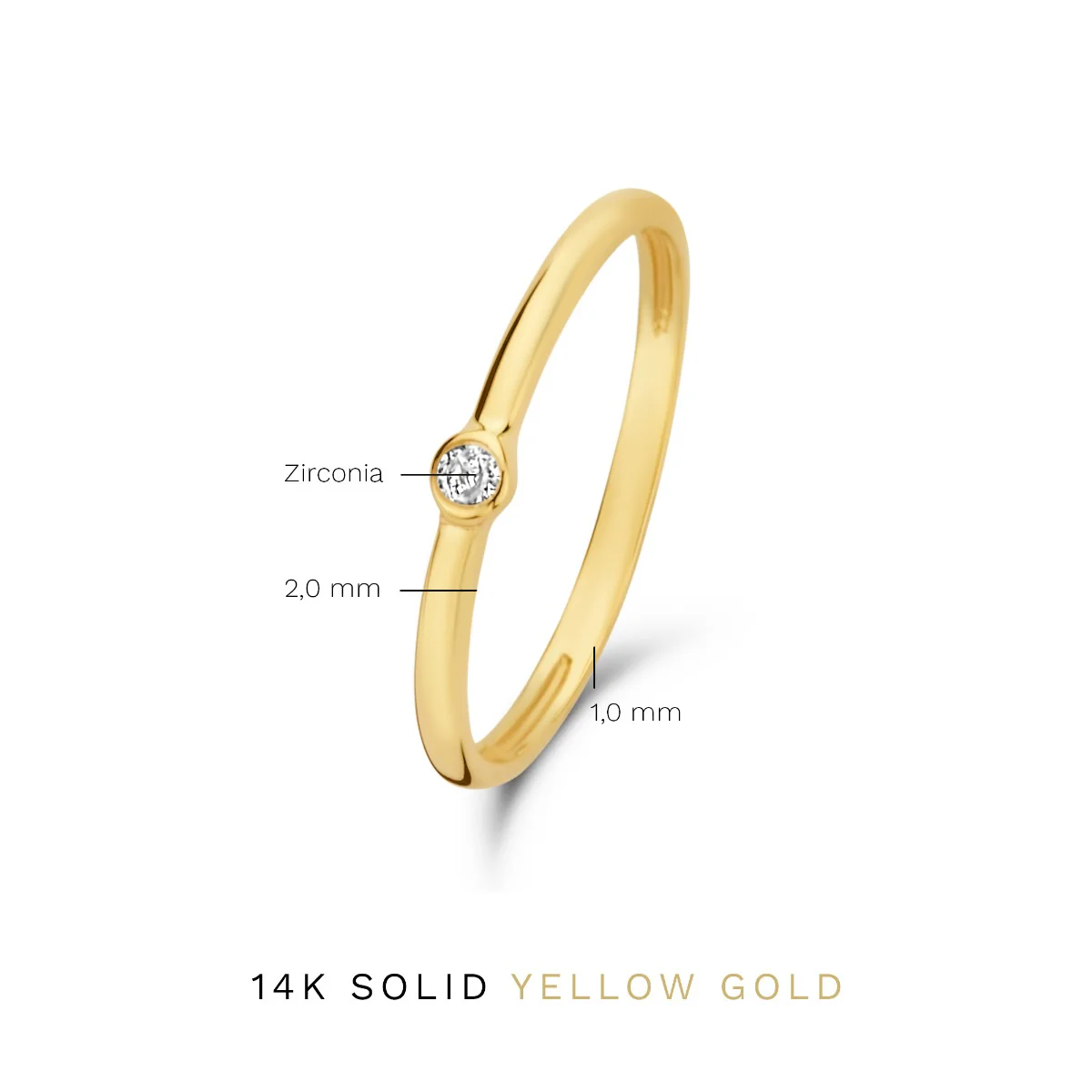 Isabel Bernard Rivoli Aélys 14 Carat Golden stacking Ring IB330076-52 (size: 52) - Image 7