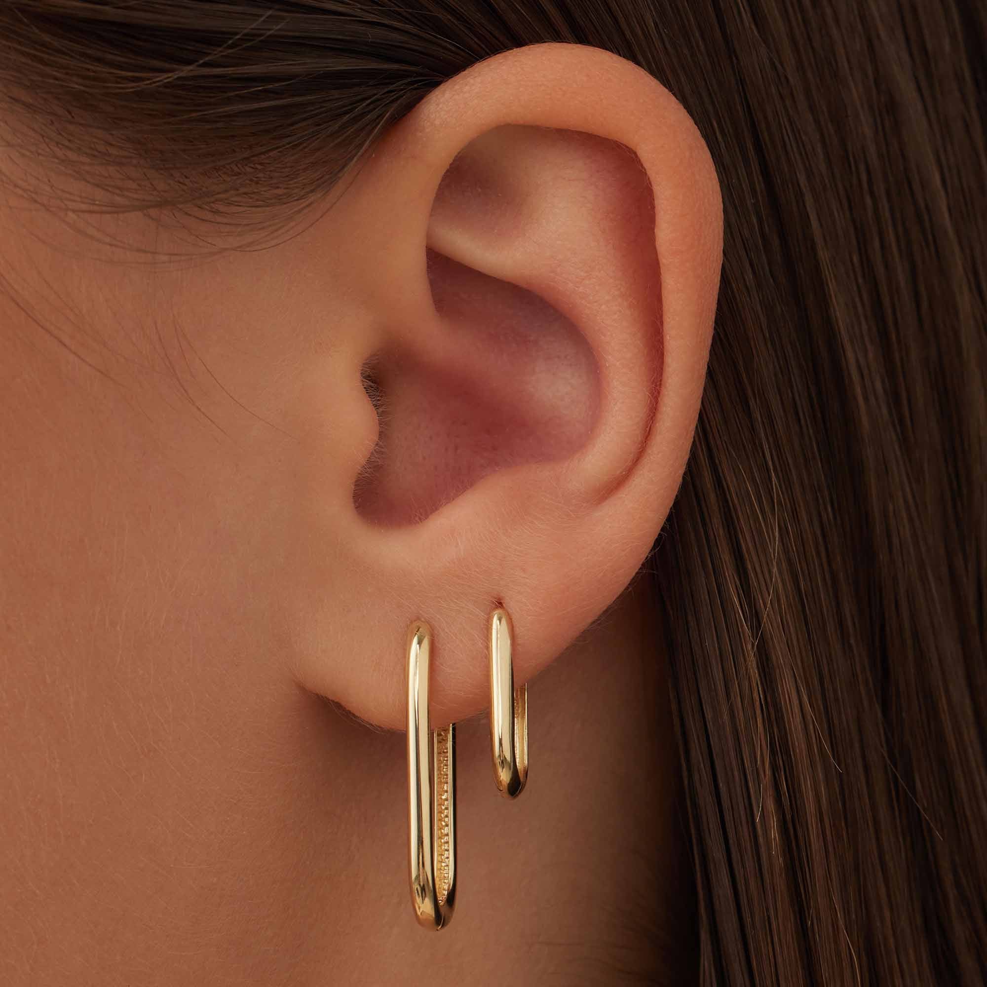 Isabel Bernard Rivoli Aimée 14 Carat Golden Hoop Earrings IB360237 - Image 2