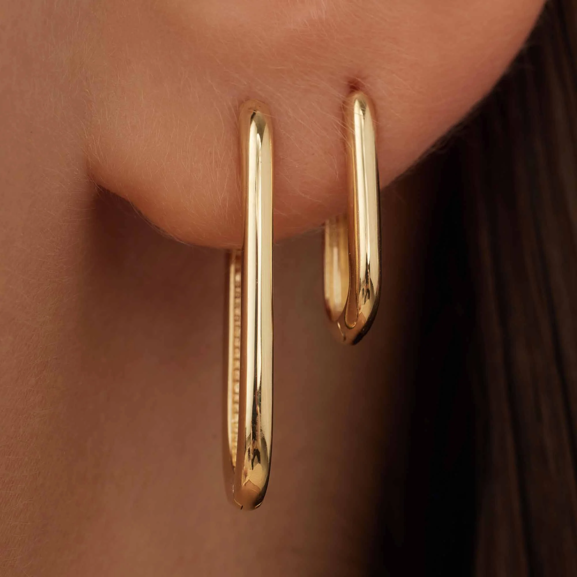 Isabel Bernard Rivoli Aimée 14 Carat Golden Hoop Earrings IB360237 - Image 3