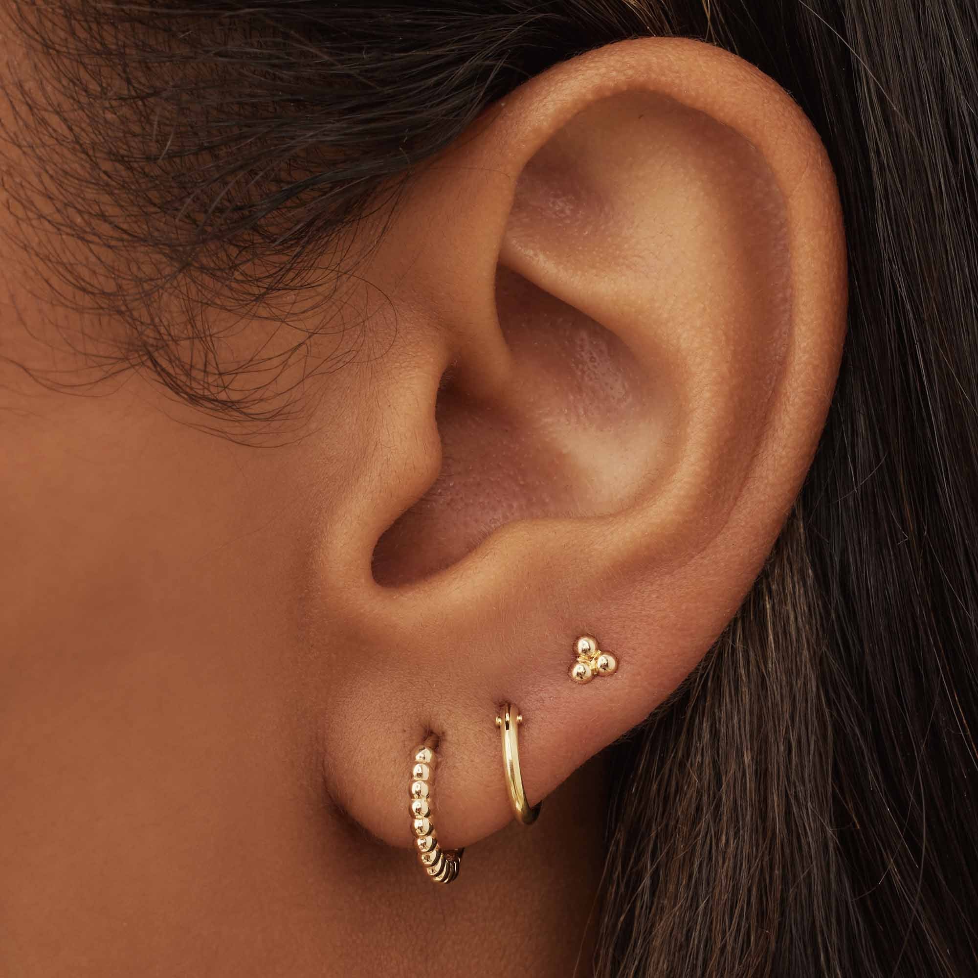 Isabel Bernard Rivoli Claire 14 Carat Golden Ear Studs IB360233 - Image 2