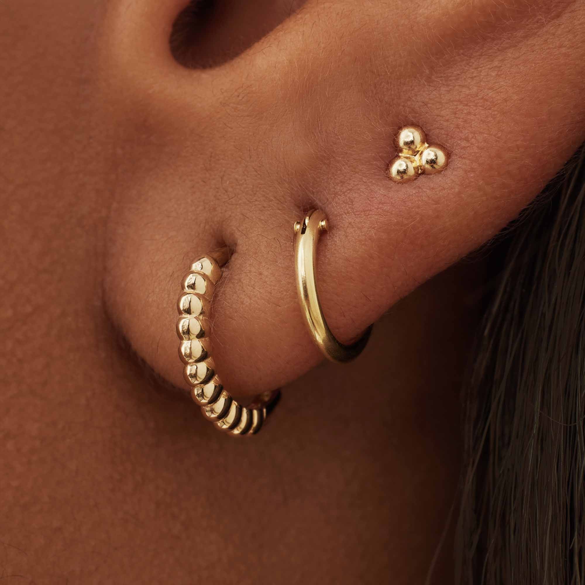 Isabel Bernard Rivoli Claire 14 Carat Golden Ear Studs IB360233 - Image 3