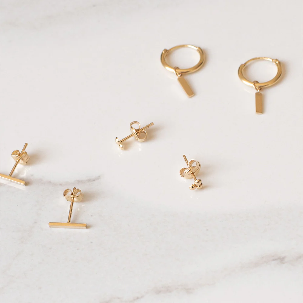 Isabel Bernard Rivoli Claire 14 Carat Golden Ear Studs IB360233 - Image 5