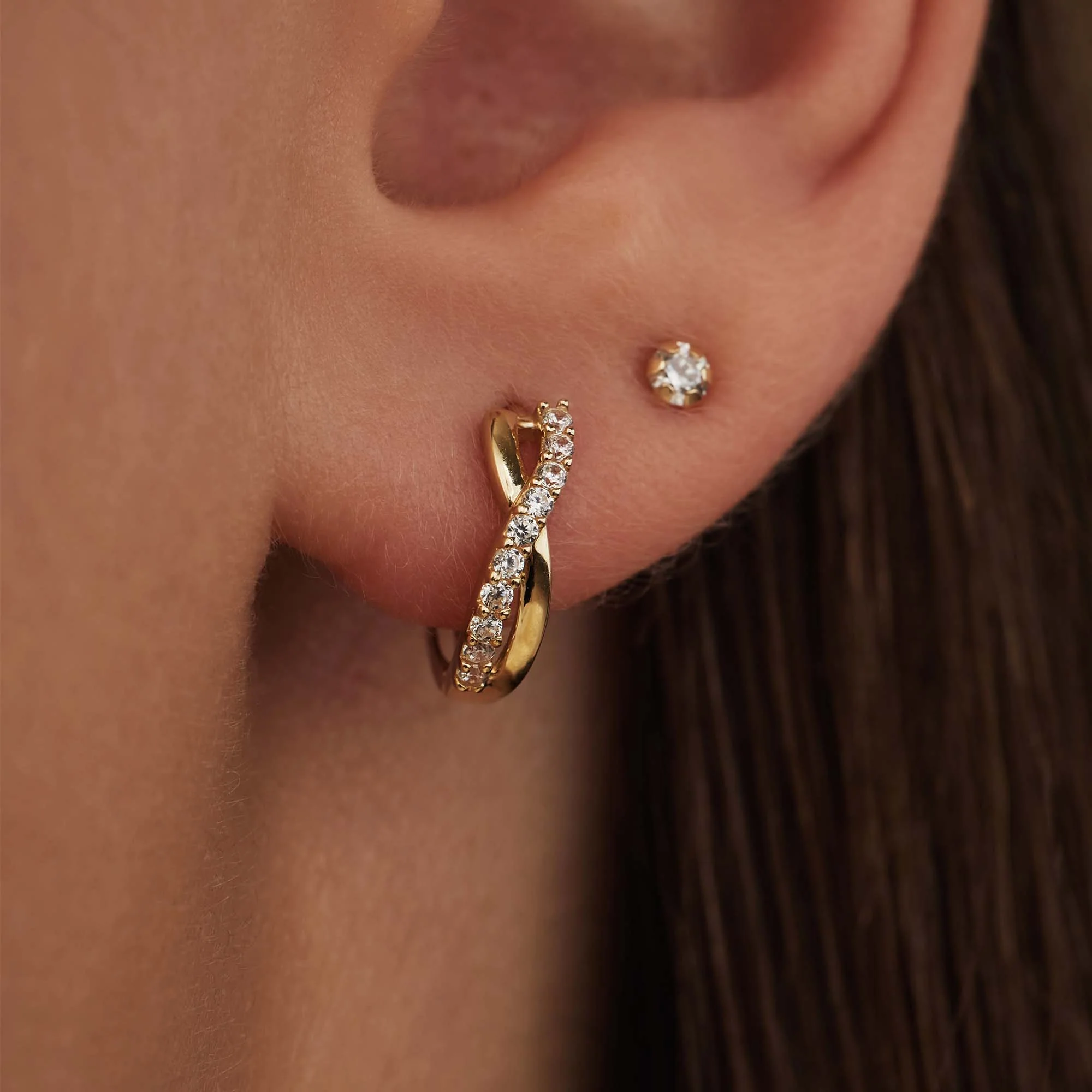 Isabel Bernard Rivoli Esmée 14 Carat Golden Hoop Earrings IB360138 - Image 3