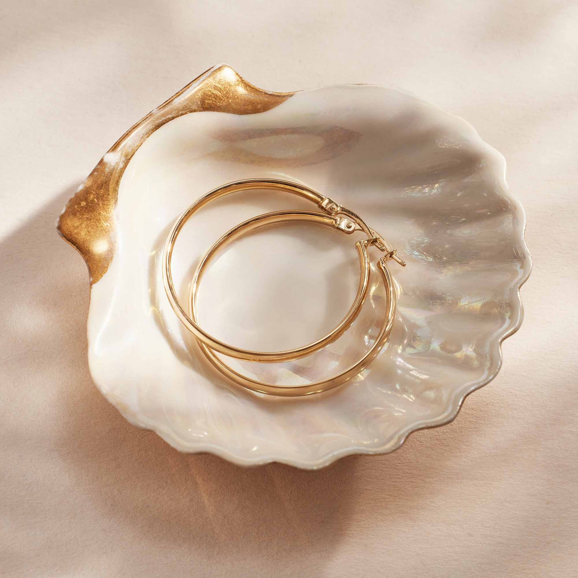 Isabel Bernard Rivoli Estrella 14 Carat Golden Hoop Earrings IB360126 - Image 6