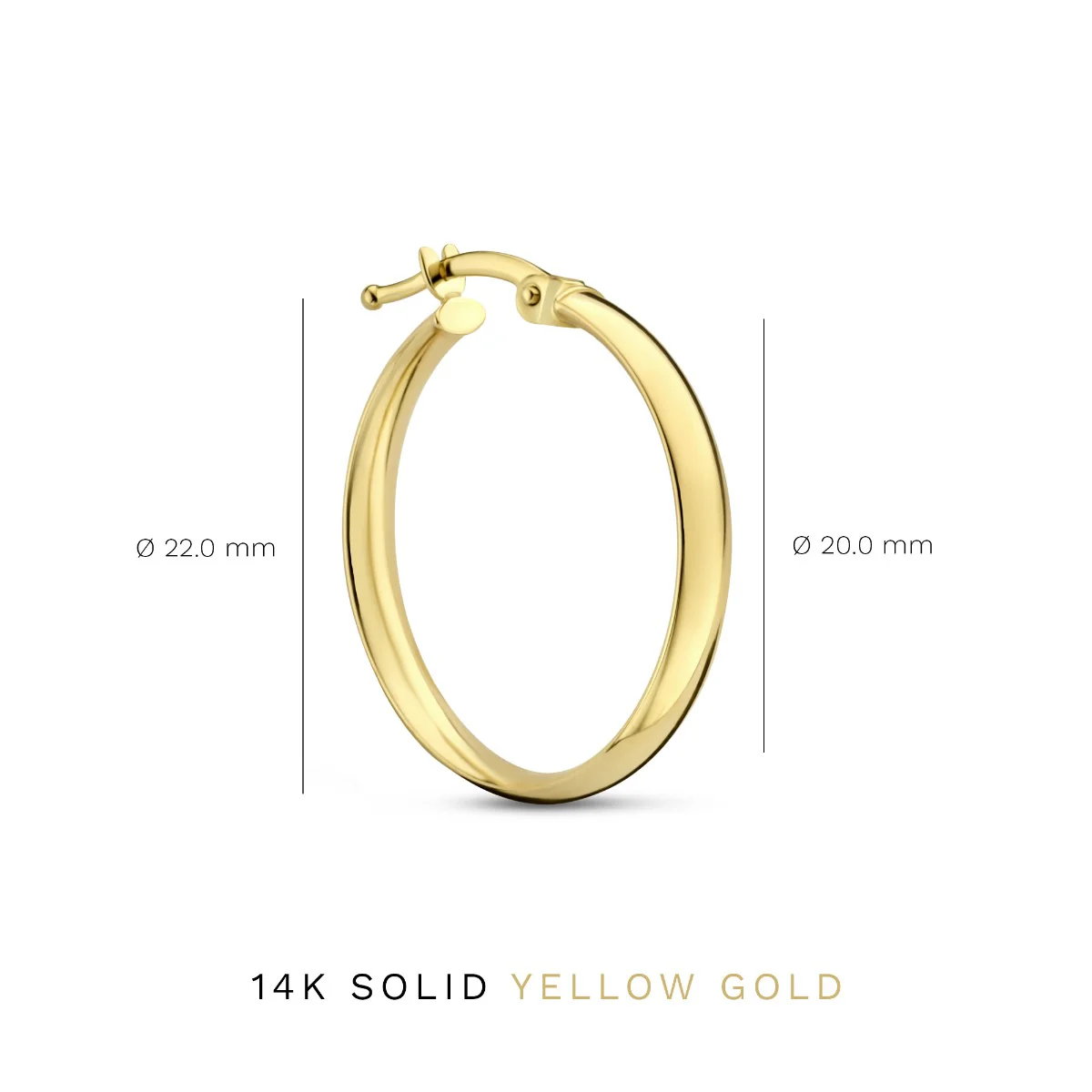 Isabel Bernard Rivoli Estrella 14 Carat Golden Hoop Earrings IB360126 - Image 7