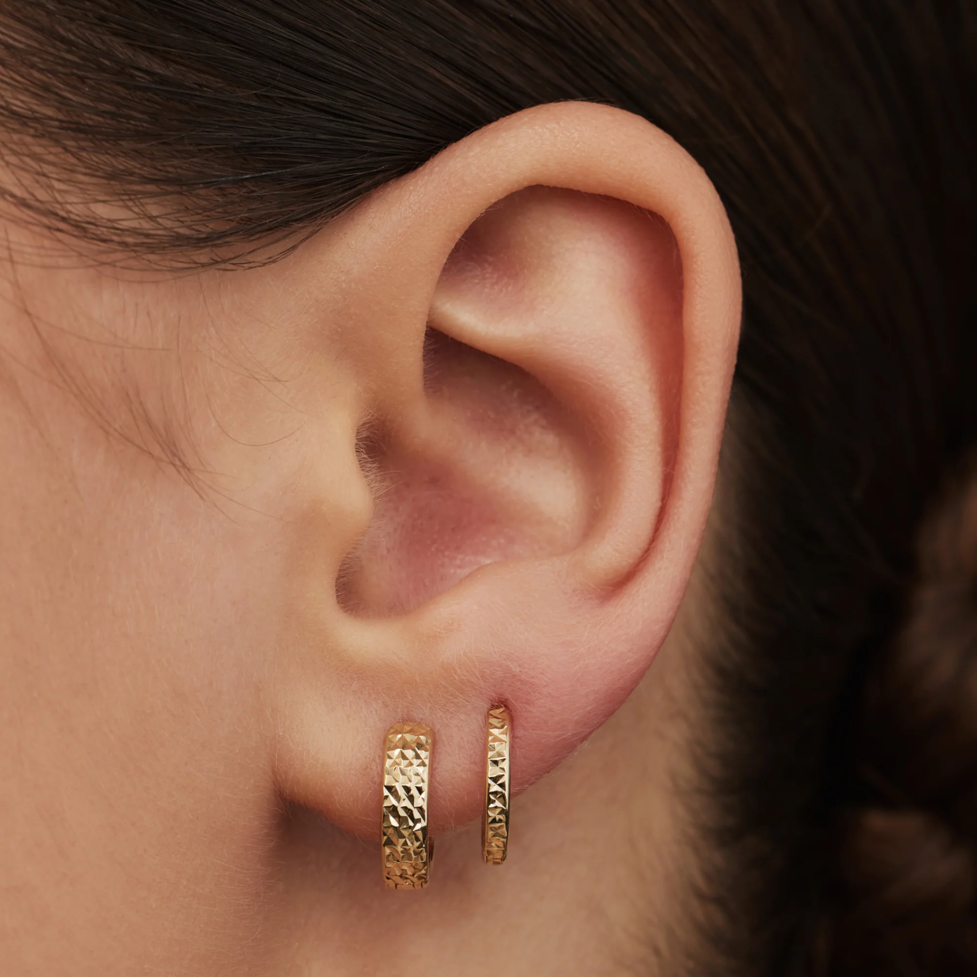 Isabel Bernard Rivoli Laura 14 Carat Golden Hoop Earrings IB360142 - Image 2