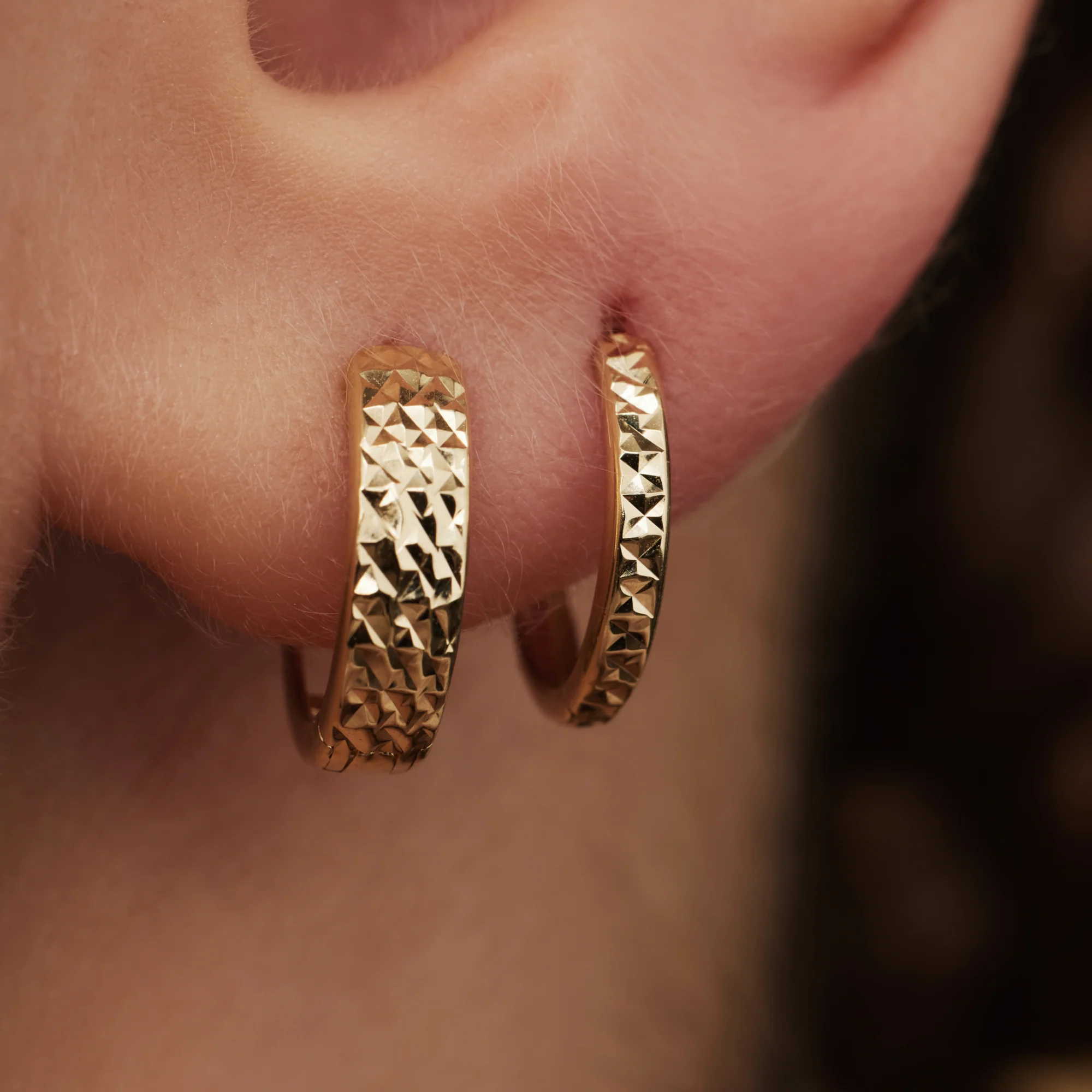 Isabel Bernard Rivoli Laura 14 Carat Golden Hoop Earrings IB360142 - Image 3