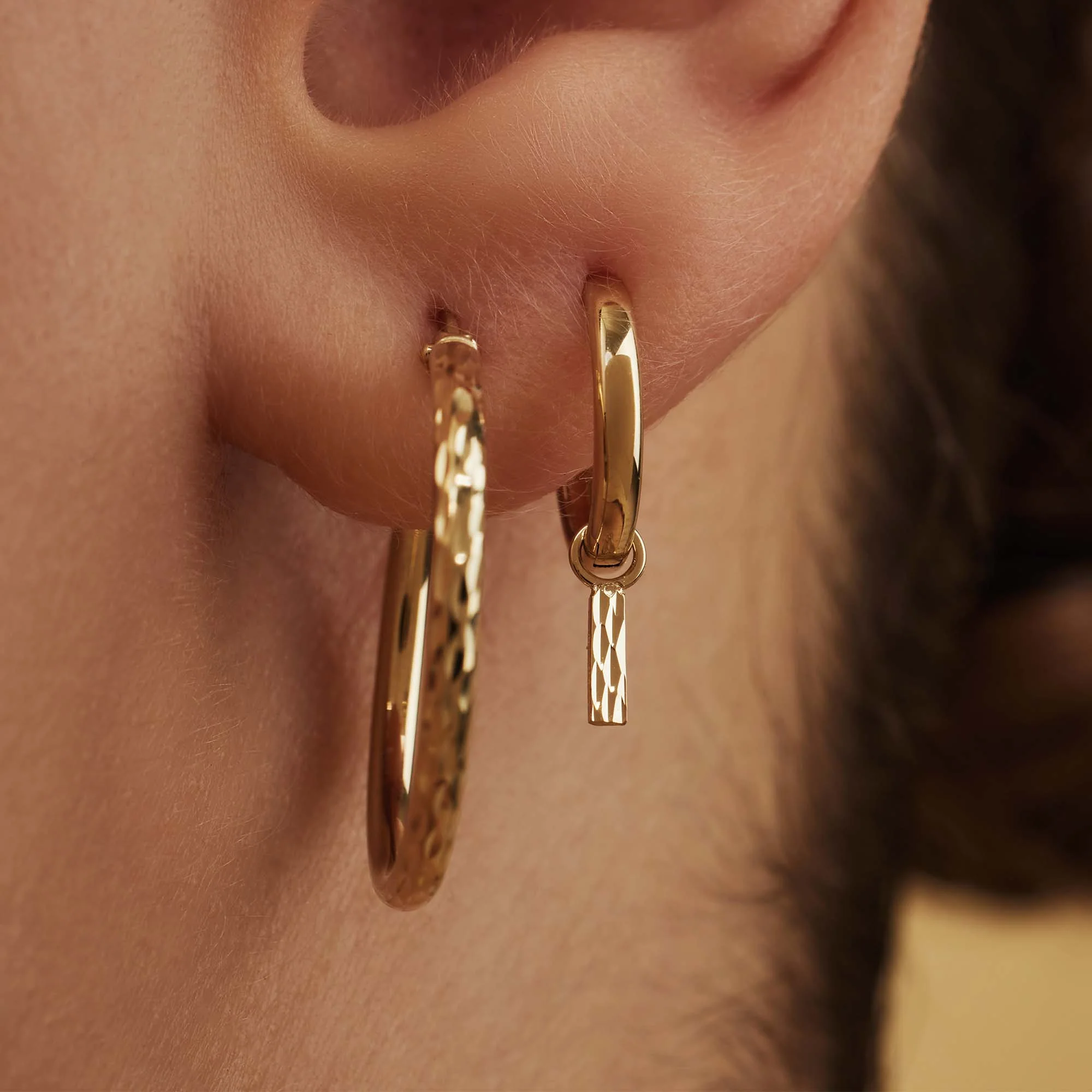 Isabel Bernard Rivoli Laura 14 Carat Golden Hoop Earrings IB360150 - Image 3