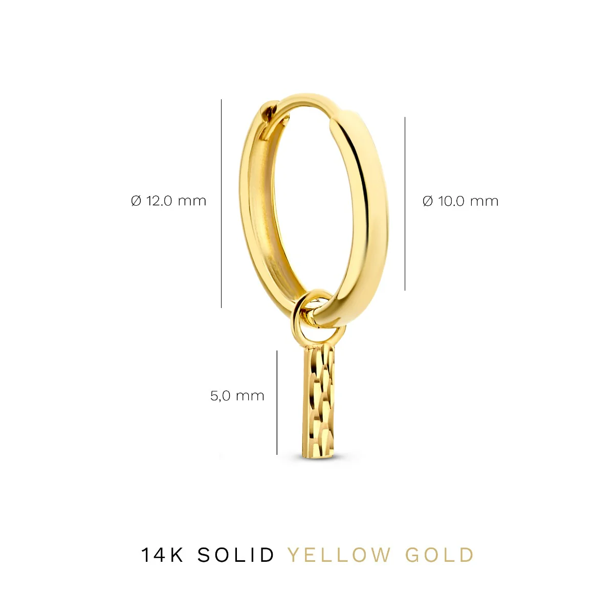 Isabel Bernard Rivoli Laura 14 Carat Golden Hoop Earrings IB360150 - Image 5