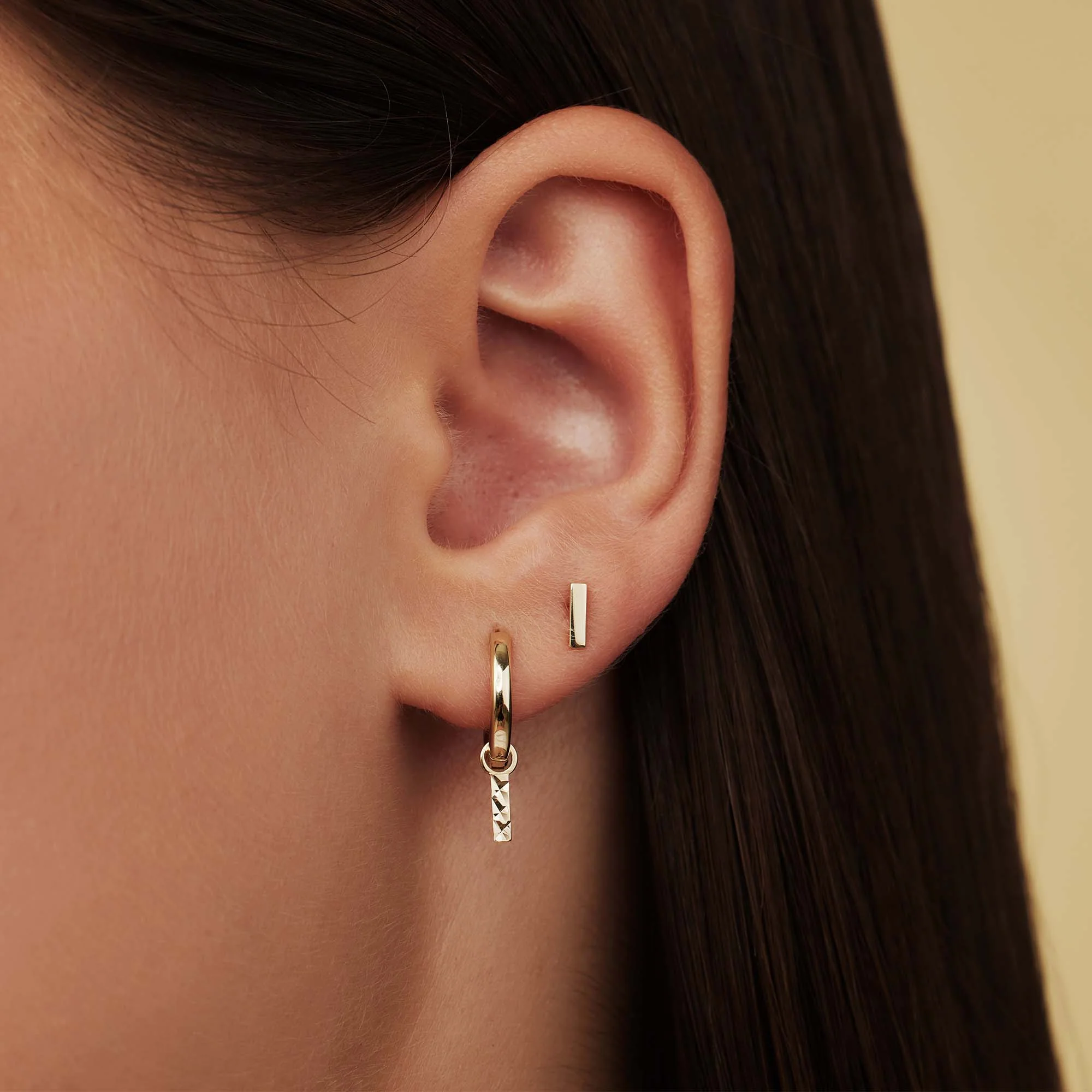 Isabel Bernard Rivoli Laura 14 Carat Golden Hoop Earrings IB360151 - Image 2