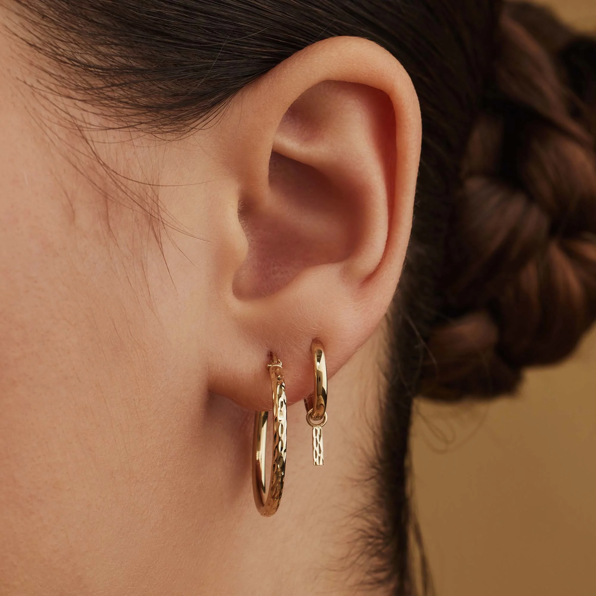 Isabel Bernard Rivoli Laura 14 Carat Golden Hoop Earrings IB360160 - Image 2