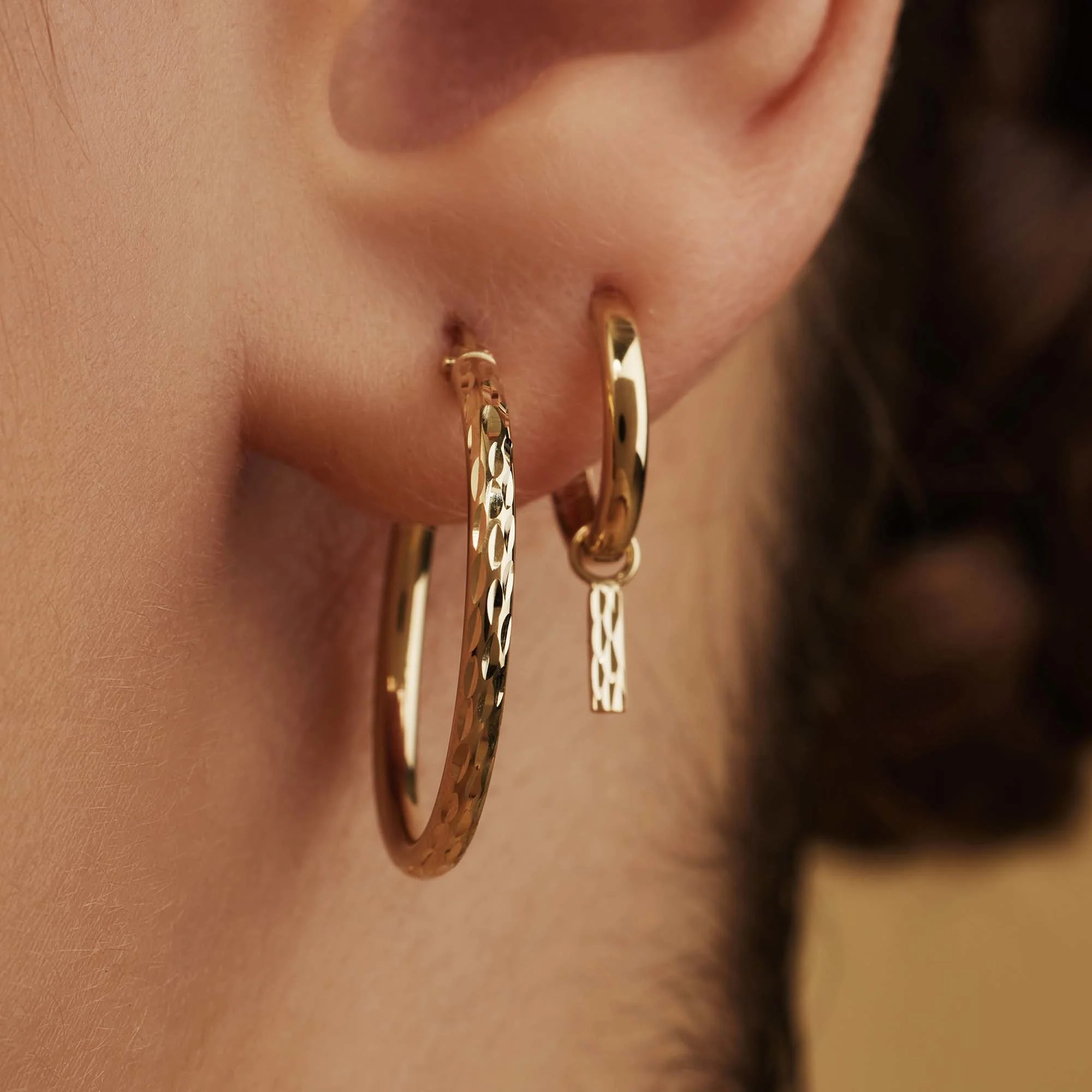 Isabel Bernard Rivoli Laura 14 Carat Golden Hoop Earrings IB360160 - Image 3