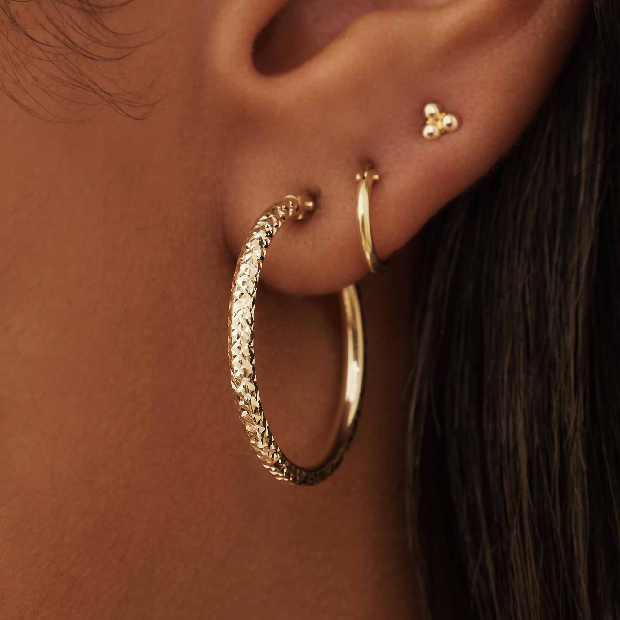 Isabel Bernard Rivoli Laura 14 Carat Golden Hoop Earrings IB360161 - Image 3