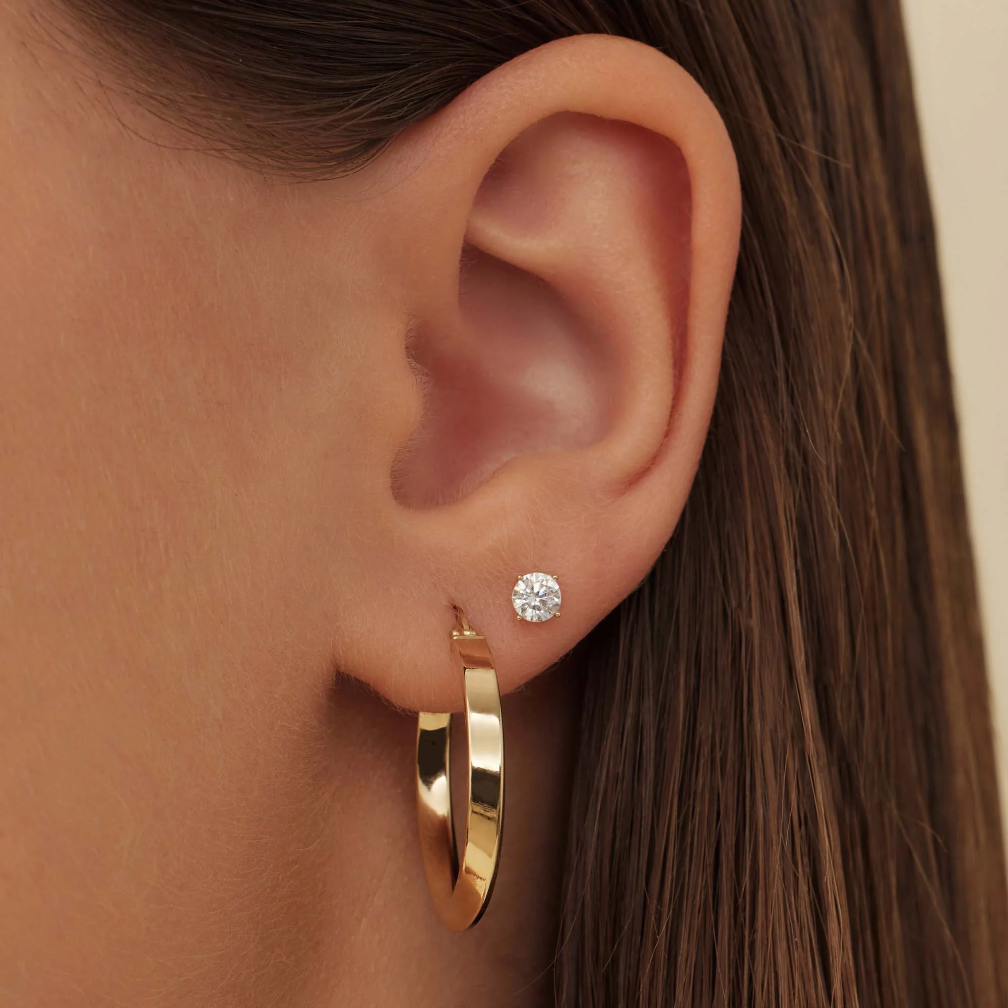 Isabel Bernard Rivoli Maryn 14 Carat Golden Hoop Earrings IB360187 - Image 2