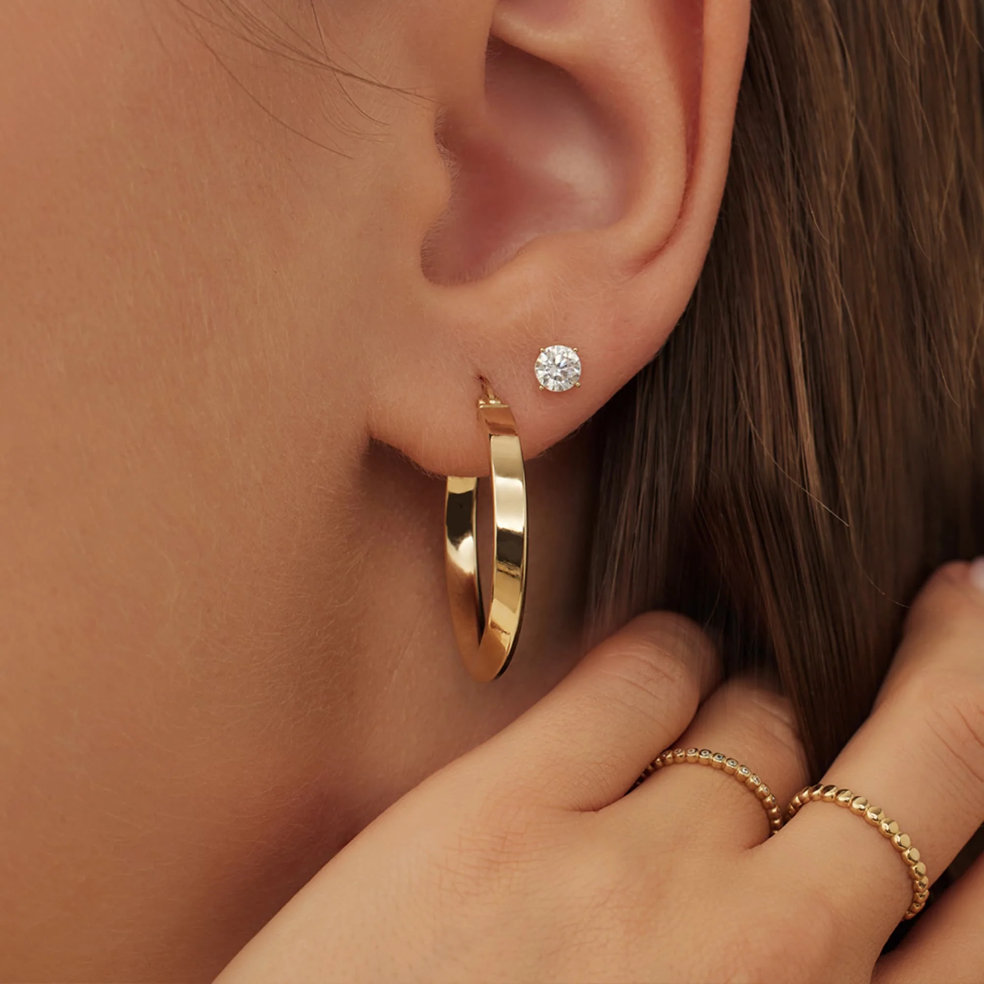 Isabel Bernard Rivoli Maryn 14 Carat Golden Hoop Earrings IB360187 - Image 3