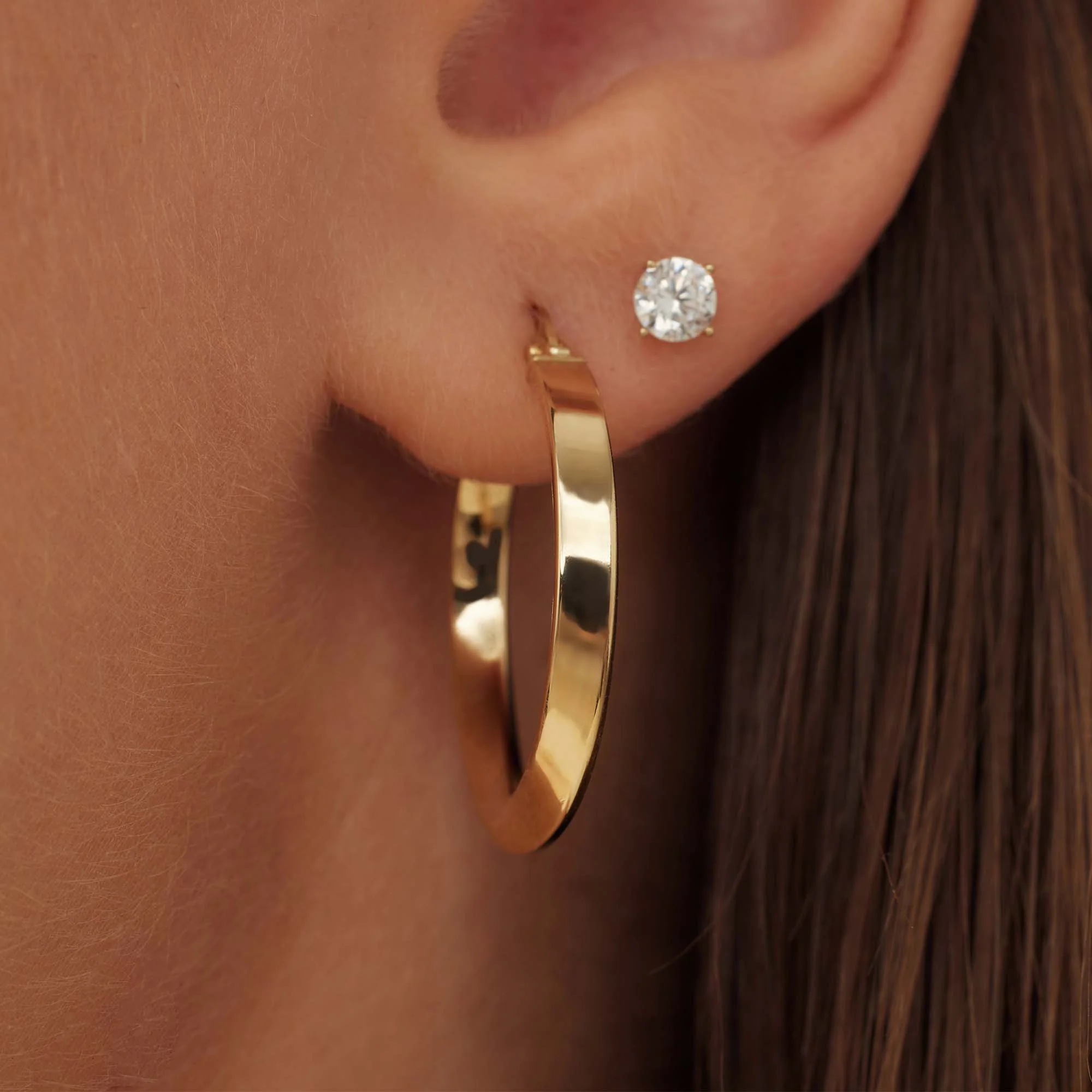 Isabel Bernard Rivoli Maryn 14 Carat Golden Hoop Earrings IB360187 - Image 4