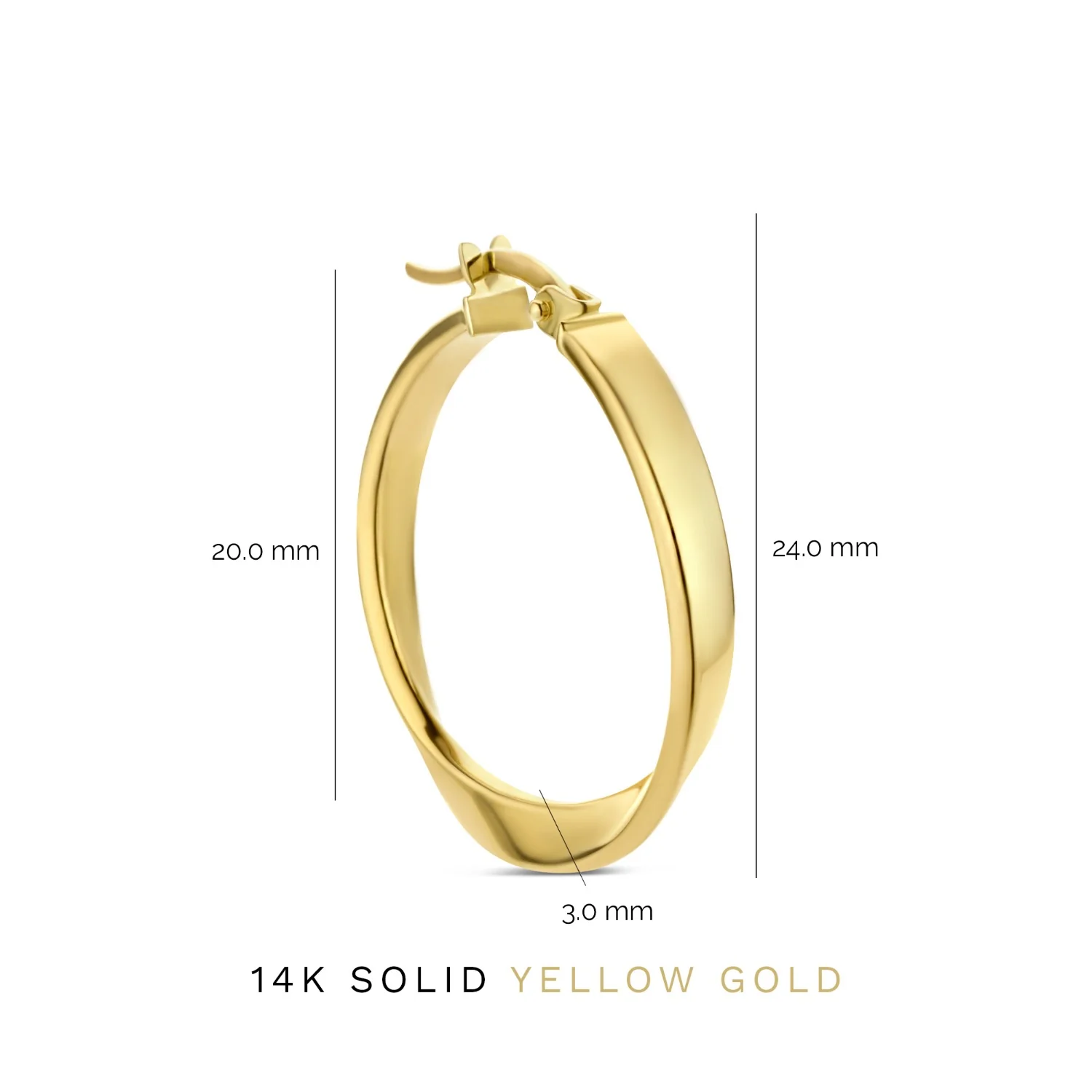 Isabel Bernard Rivoli Maryn 14 Carat Golden Hoop Earrings IB360187 - Image 5