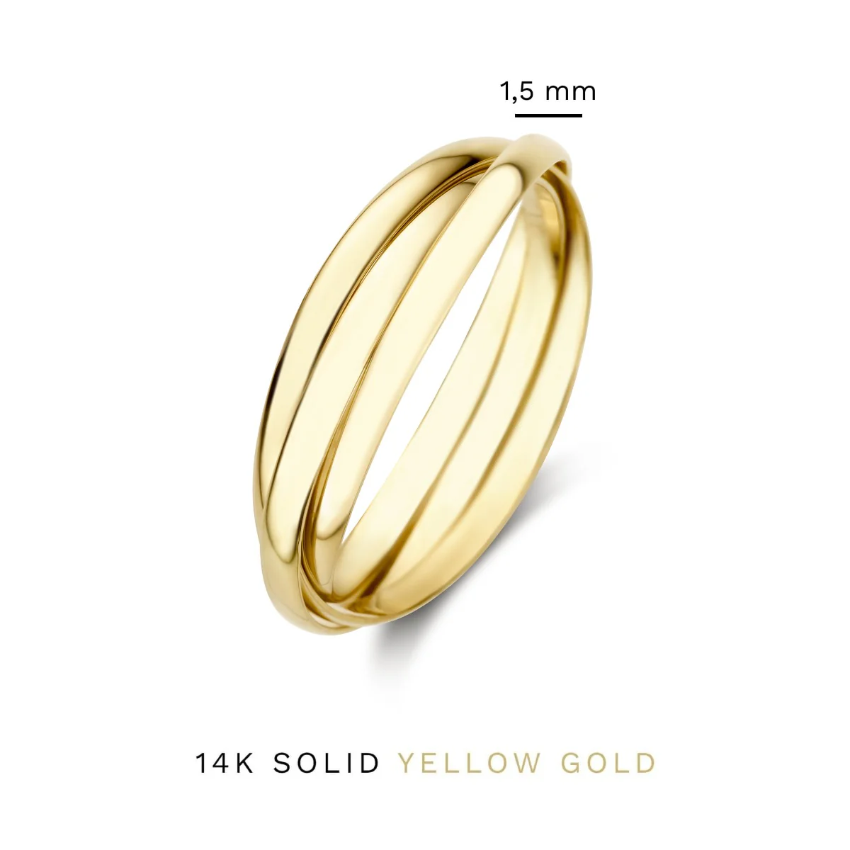 Isabel Bernard Rivoli Méline 14 Carat Golden Trinity Ring IB330078-60 - Image 8