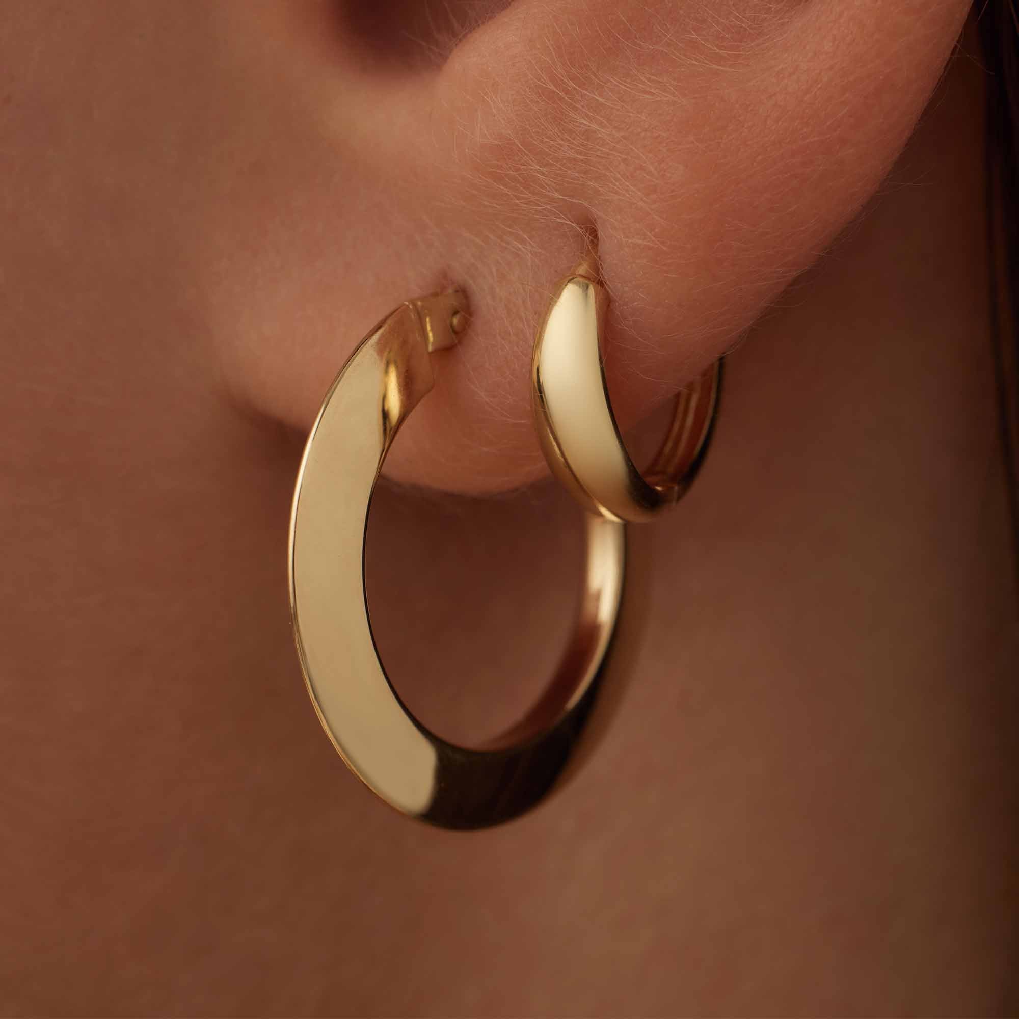 Isabel Bernard Rivoli Morgane 14 Carat Golden Hoop Earrings IB360247 - Image 3