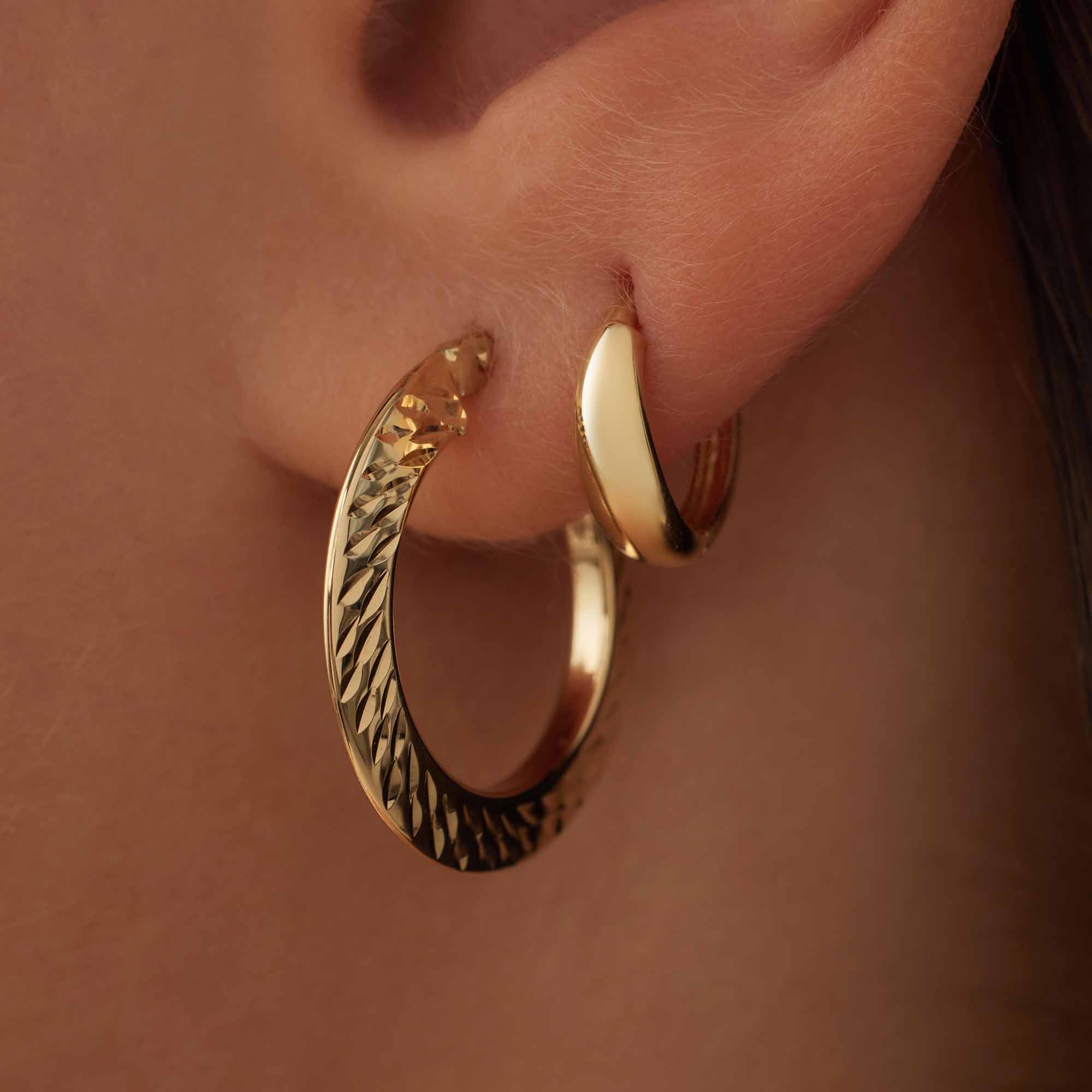 Isabel Bernard Rivoli Morgane 14 Carat Golden Hoop Earrings IB360247 - Image 4