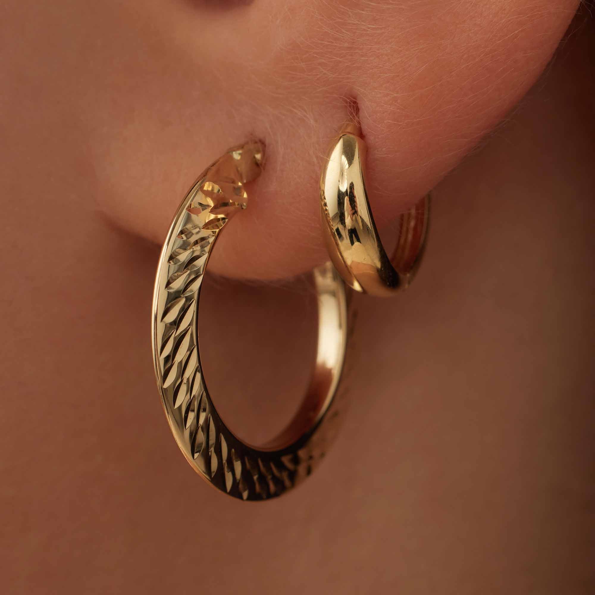 Isabel Bernard Rivoli Morgane 14 Carat Golden Hoop Earrings IB360247 - Image 5