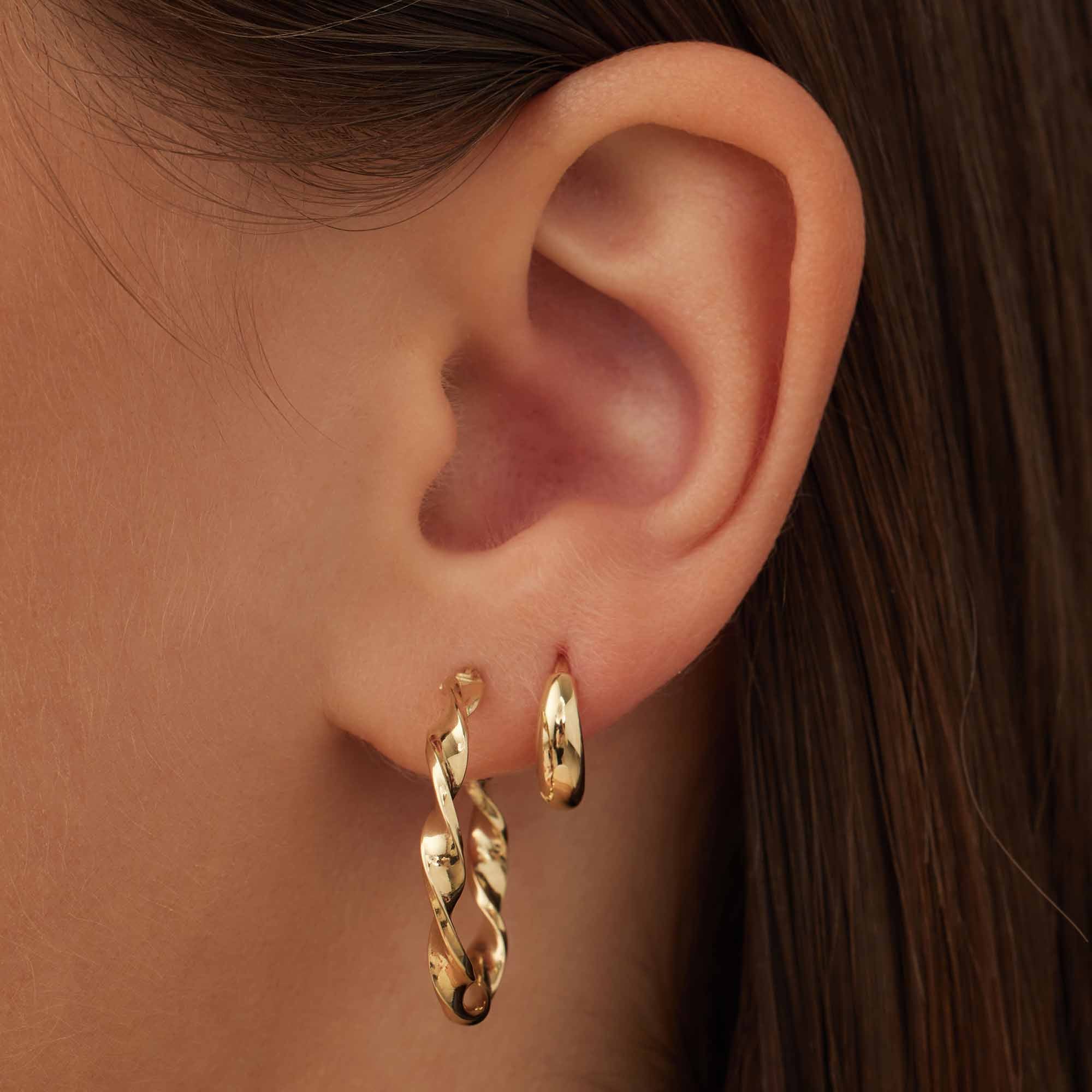 Isabel Bernard Rivoli Odette 14 Carat Golden Hoop Earrings  IB360241 - Image 2