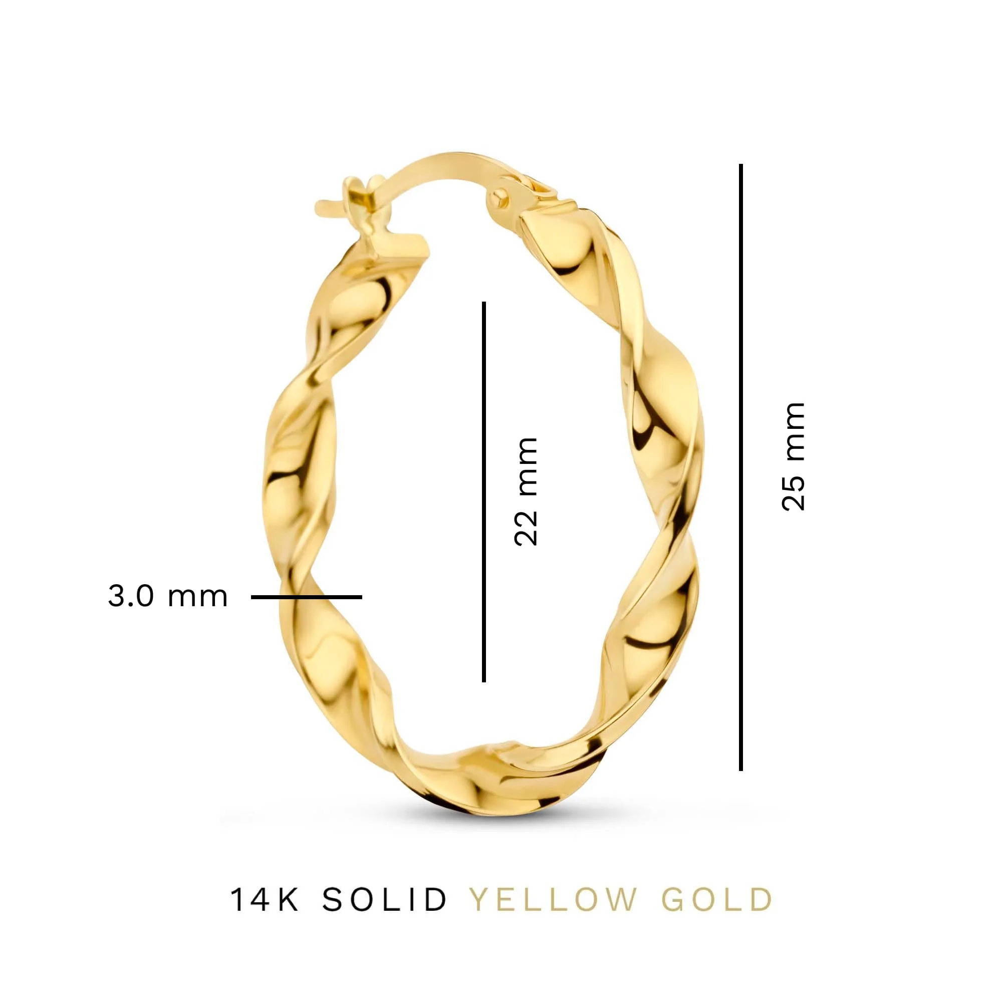 Isabel Bernard Rivoli Odette 14 Carat Golden Hoop Earrings  IB360241 - Image 4