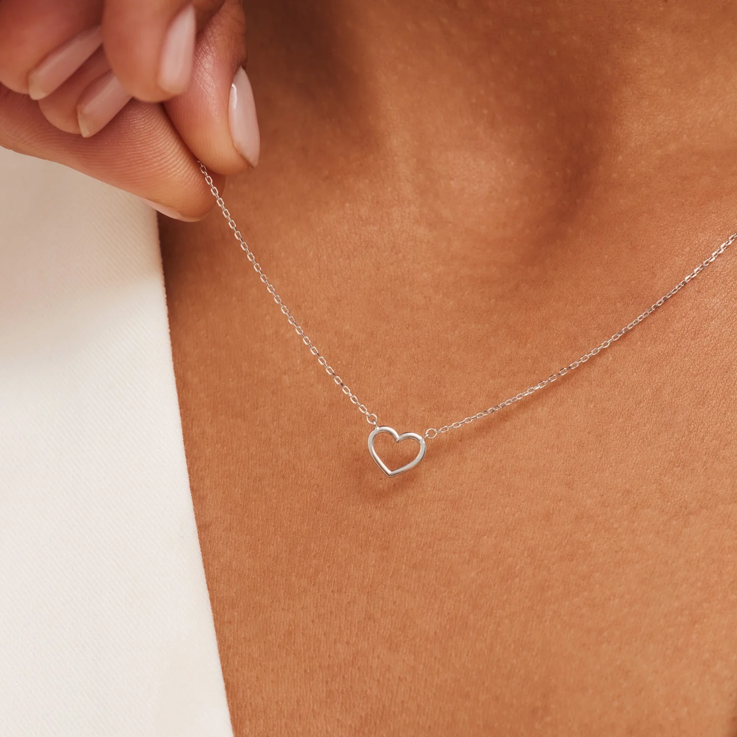 Isabel Bernard Saint Germain Amore 14 Carat White Golden Necklace IB340076 - Image 2