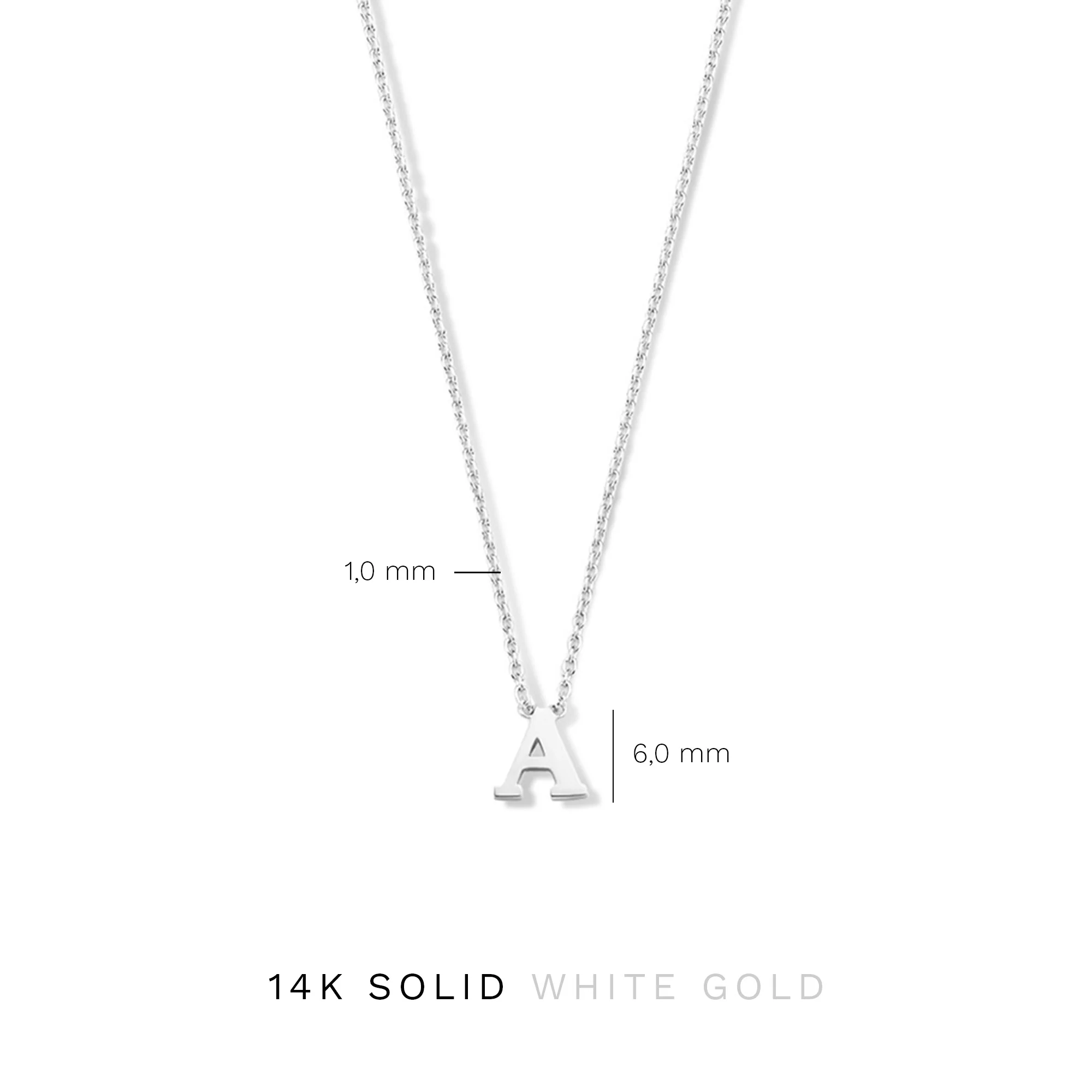 Isabel Bernard Saint Germain Chloé 14 Carat Whitegold Initial Necklace IB340061-A - Image 10