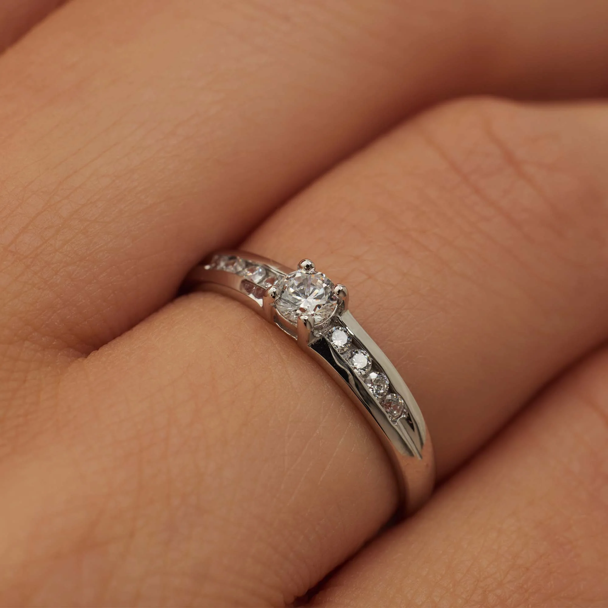 Isabel Bernard Saint Germain Estee 14 Carat Whitegold Ring IB330073-50 (size: 50) - Image 2
