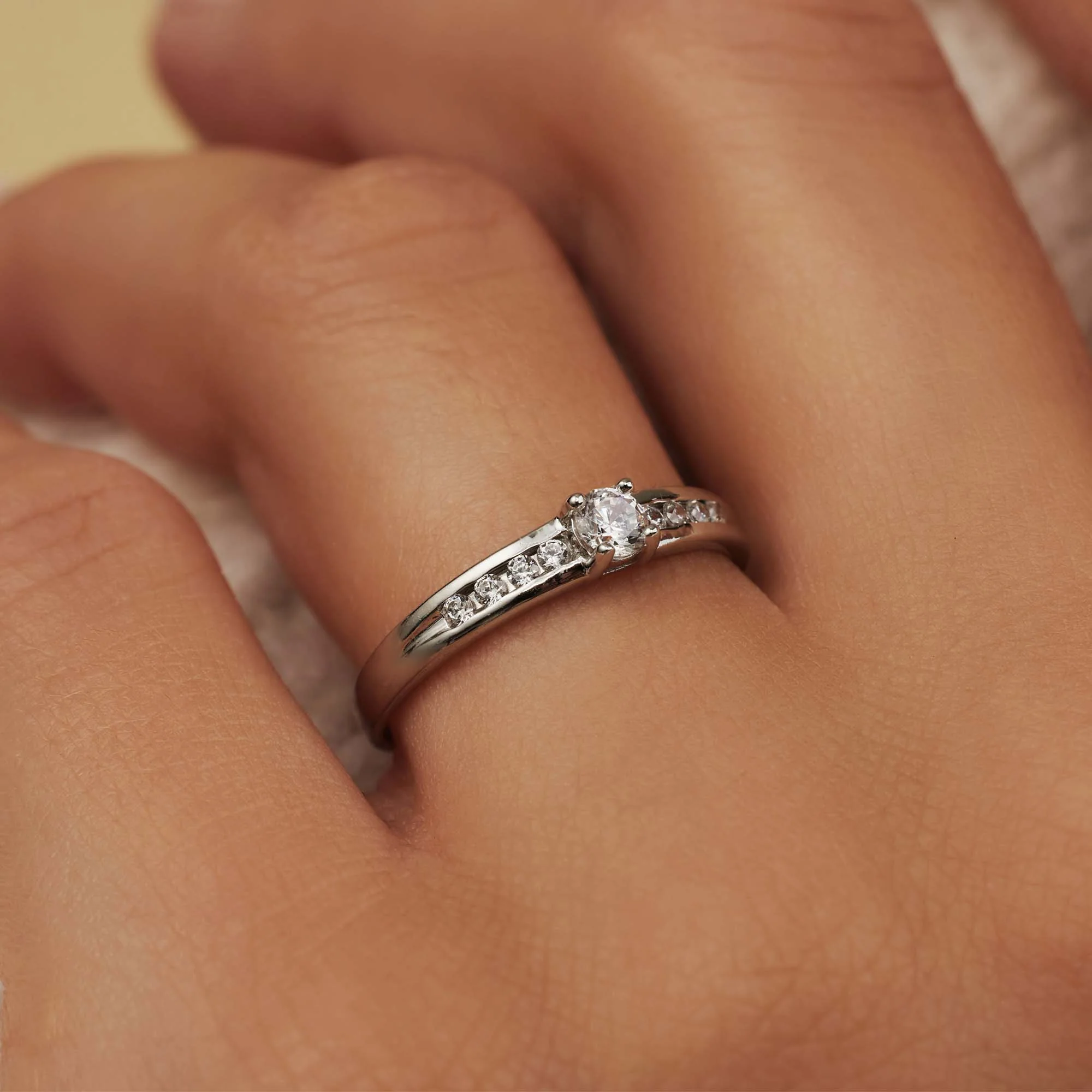 Isabel Bernard Saint Germain Estee 14 Carat Whitegold Ring IB330073-50 (size: 50) - Image 3