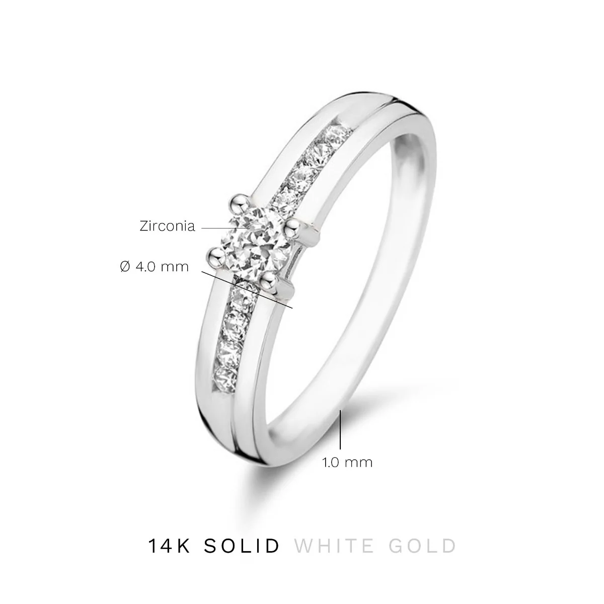 Isabel Bernard Saint Germain Estee 14 Carat Whitegold Ring IB330073-50 (size: 50) - Image 7