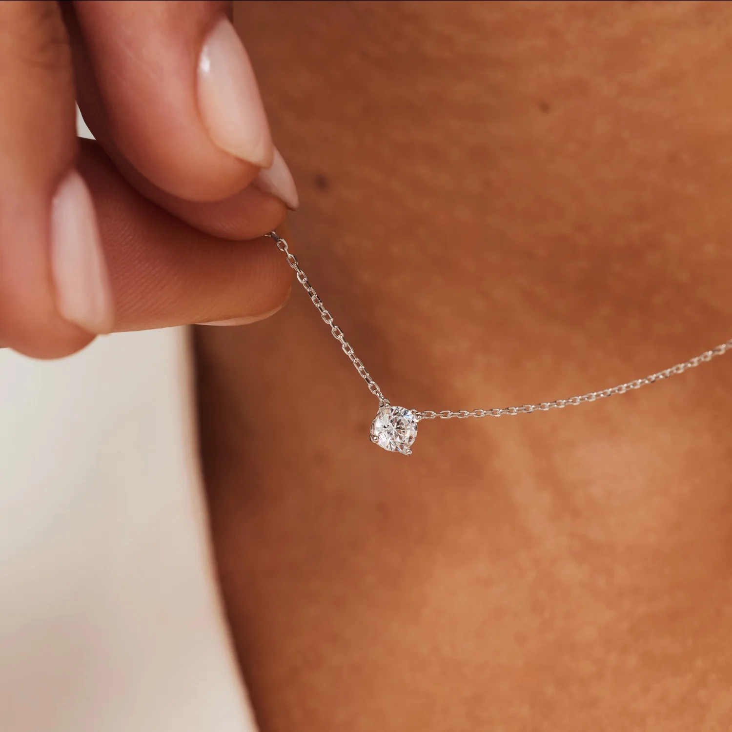 Isabel Bernard Saint Germain Garance 14 Carat Whitegold Necklace IB340140 (Length: 42.00 cm) - Image 2