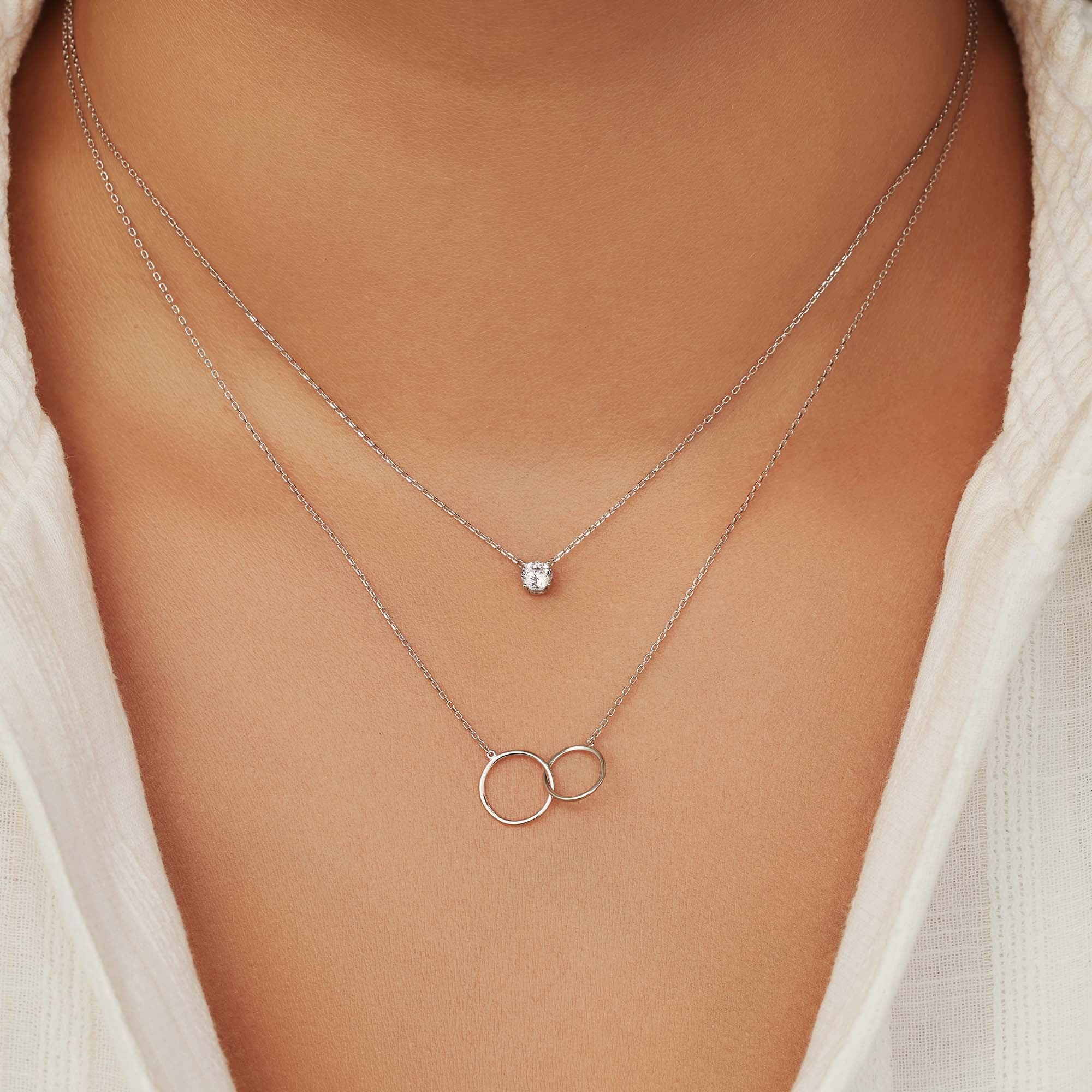 Isabel Bernard Saint Germain Loulou 14 Carat White Golden NecklacewithRingetjes IB340069 - Image 2