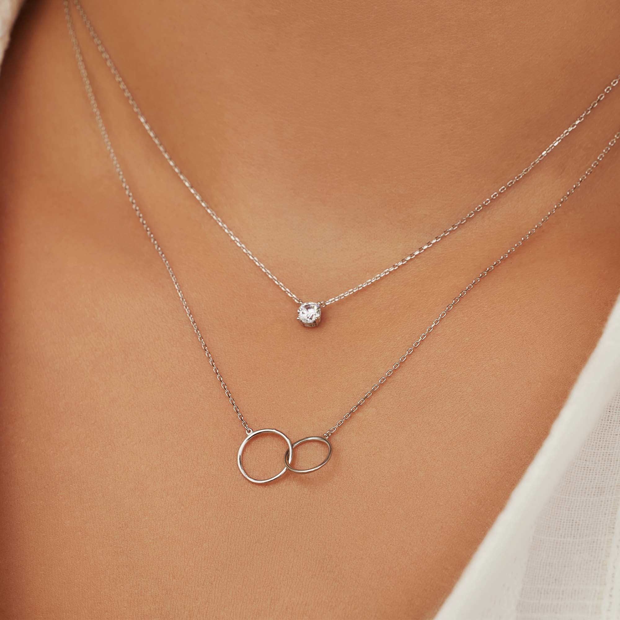 Isabel Bernard Saint Germain Loulou 14 Carat White Golden NecklacewithRingetjes IB340069 - Image 3