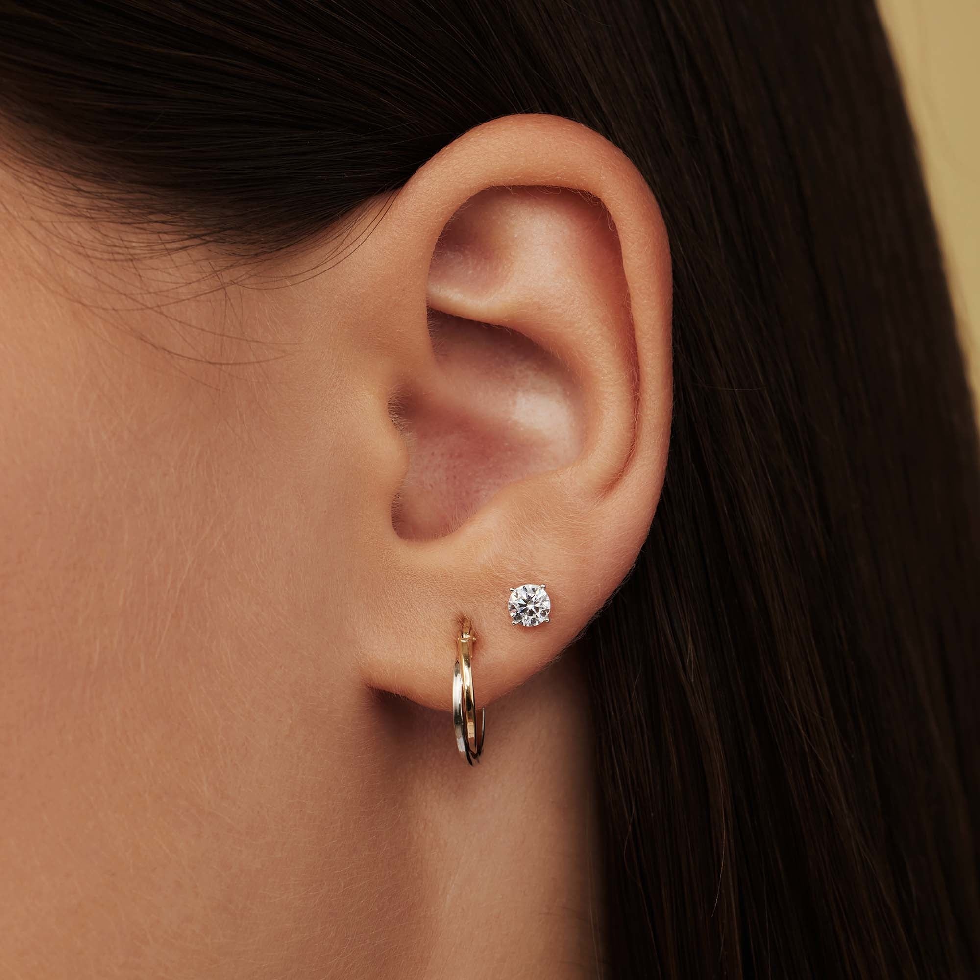 Isabel Bernard Saint Germain Lourdes 14 Carat Whitegold Ear Studs IB360205 - Image 2