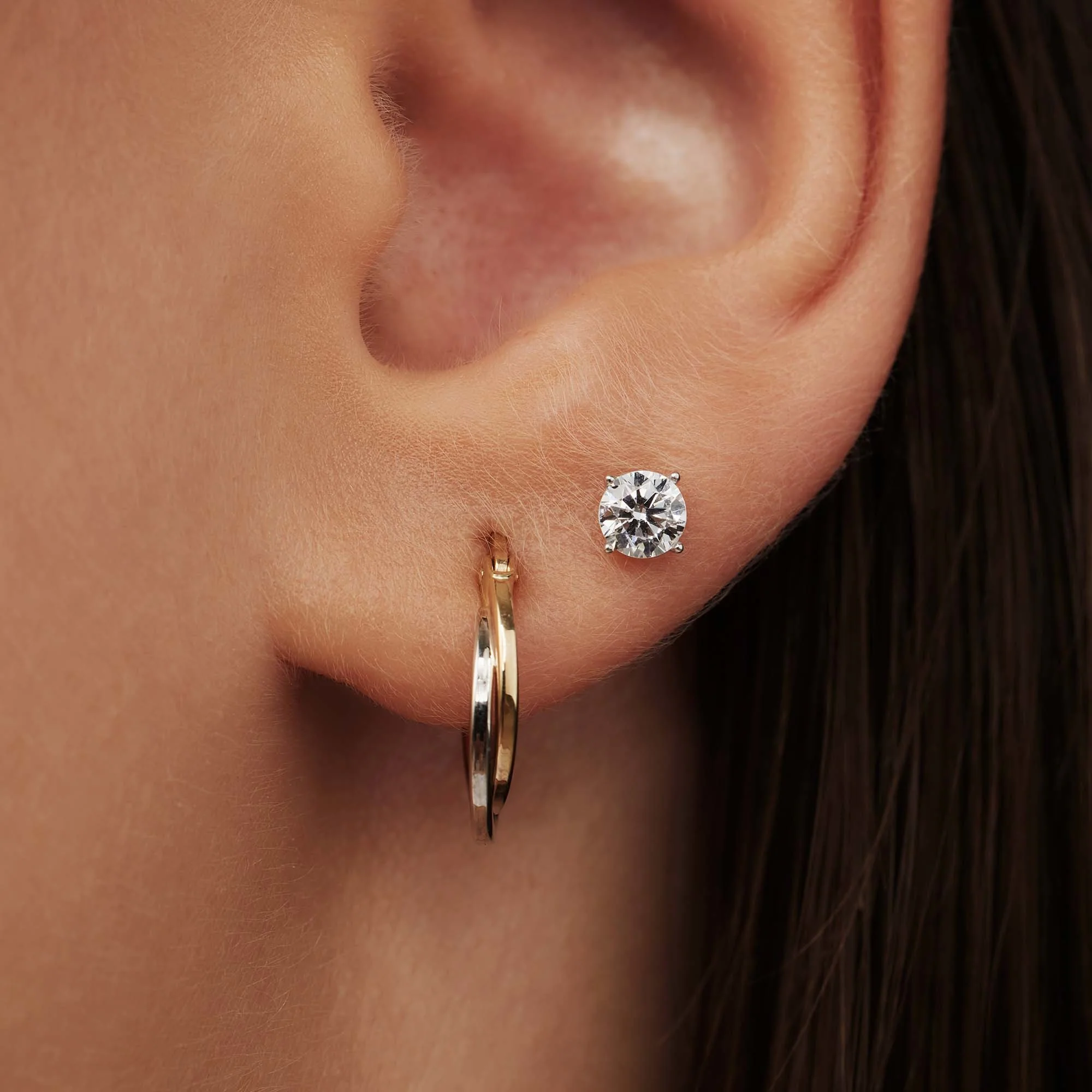 Isabel Bernard Saint Germain Lourdes 14 Carat Whitegold Ear Studs IB360205 - Image 3