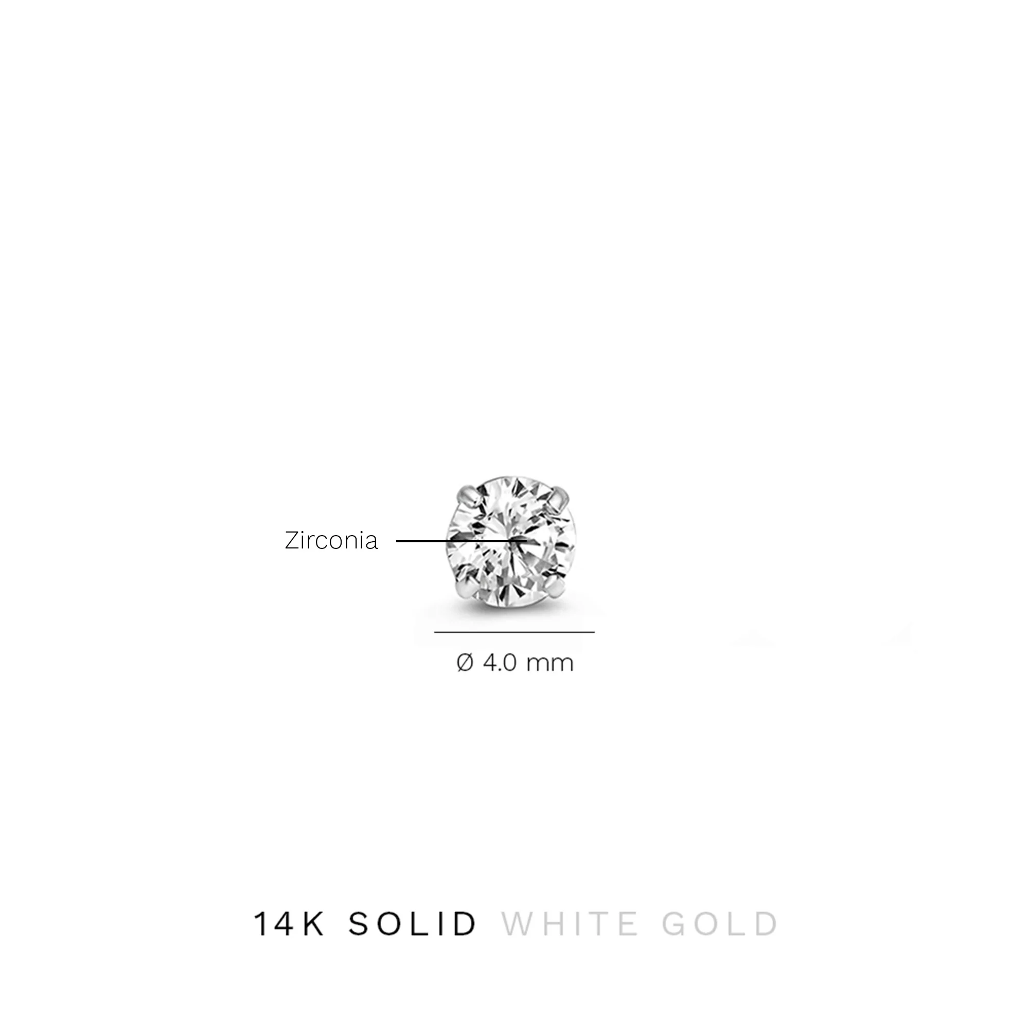 Isabel Bernard Saint Germain Lourdes 14 Carat Whitegold Ear Studs IB360205 - Image 5