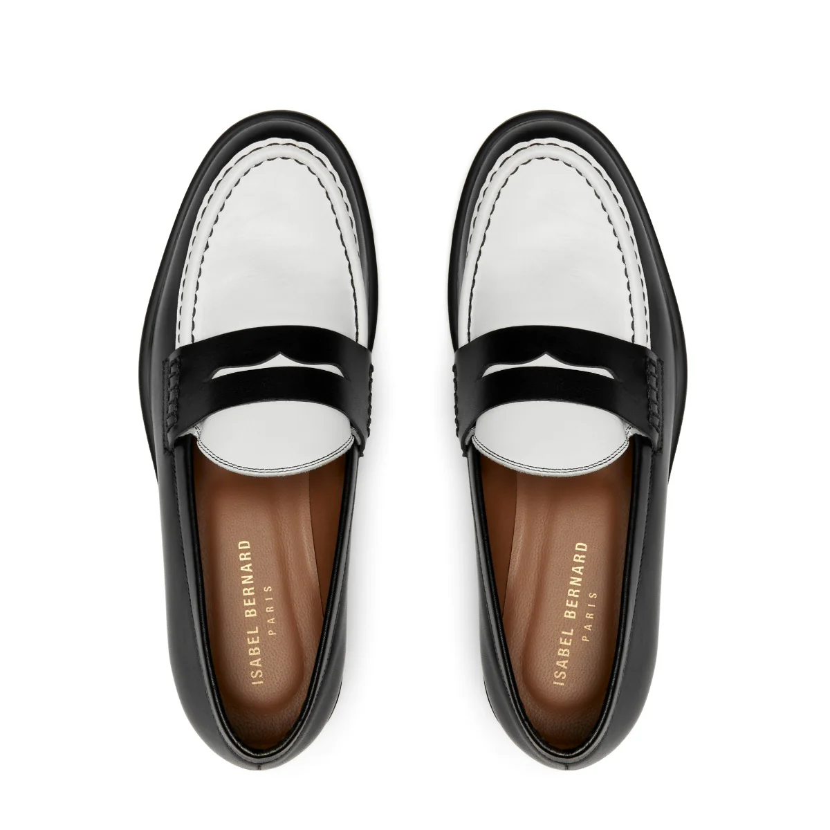 Vendôme Blandine Black and White Calfskin Leather Loafers IB51015-10176-37 - Image 10