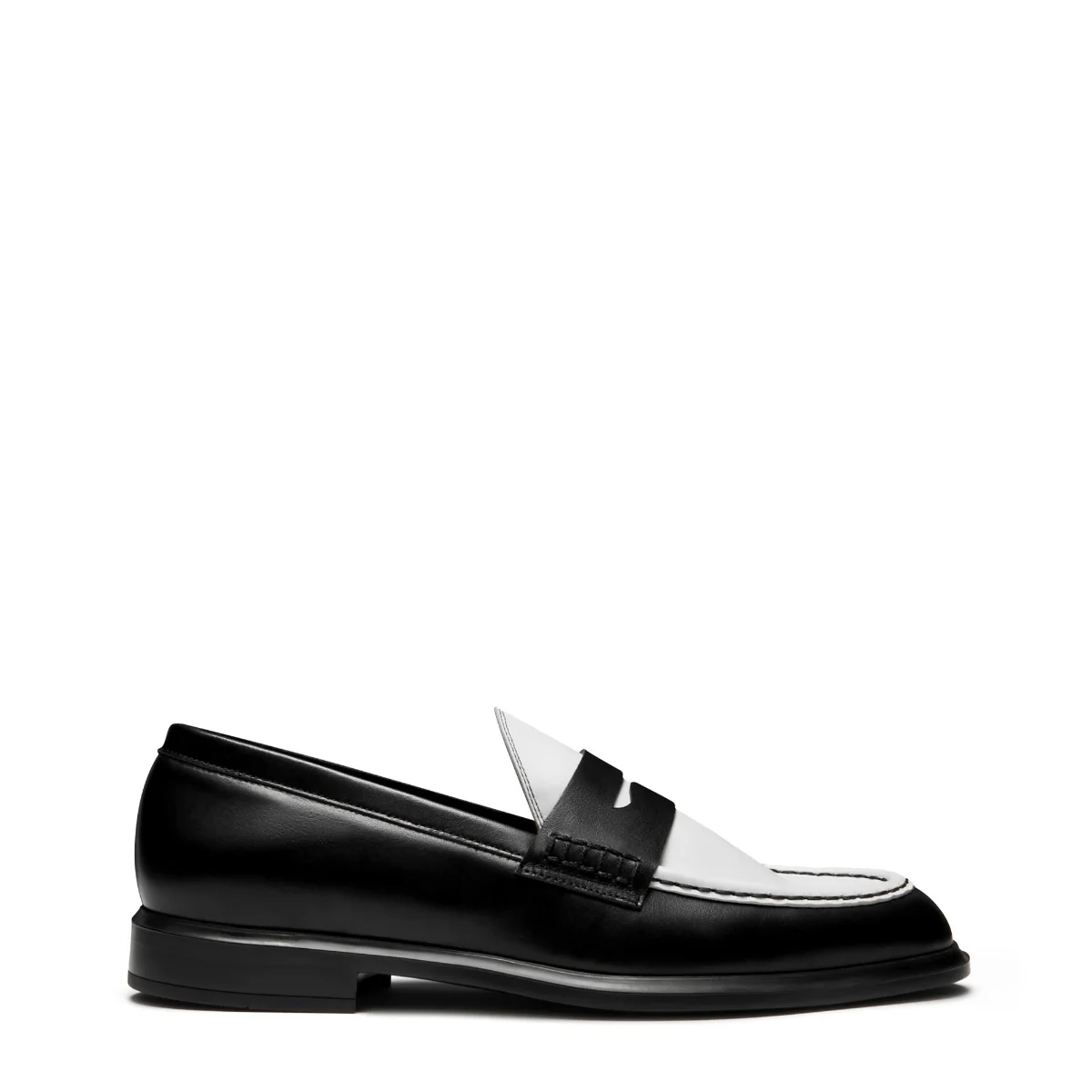 Vendôme Blandine Black and White Calfskin Leather Loafers IB51015-10176-37 - Image 4