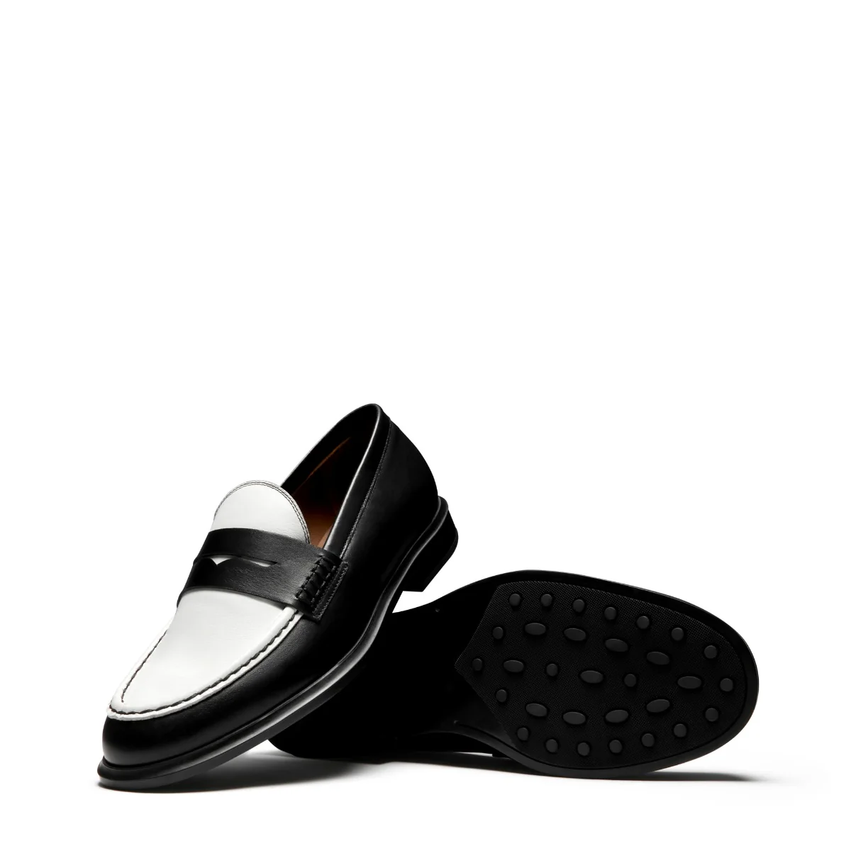 Vendôme Blandine Black and White Calfskin Leather Loafers IB51015-10176-37 - Image 7