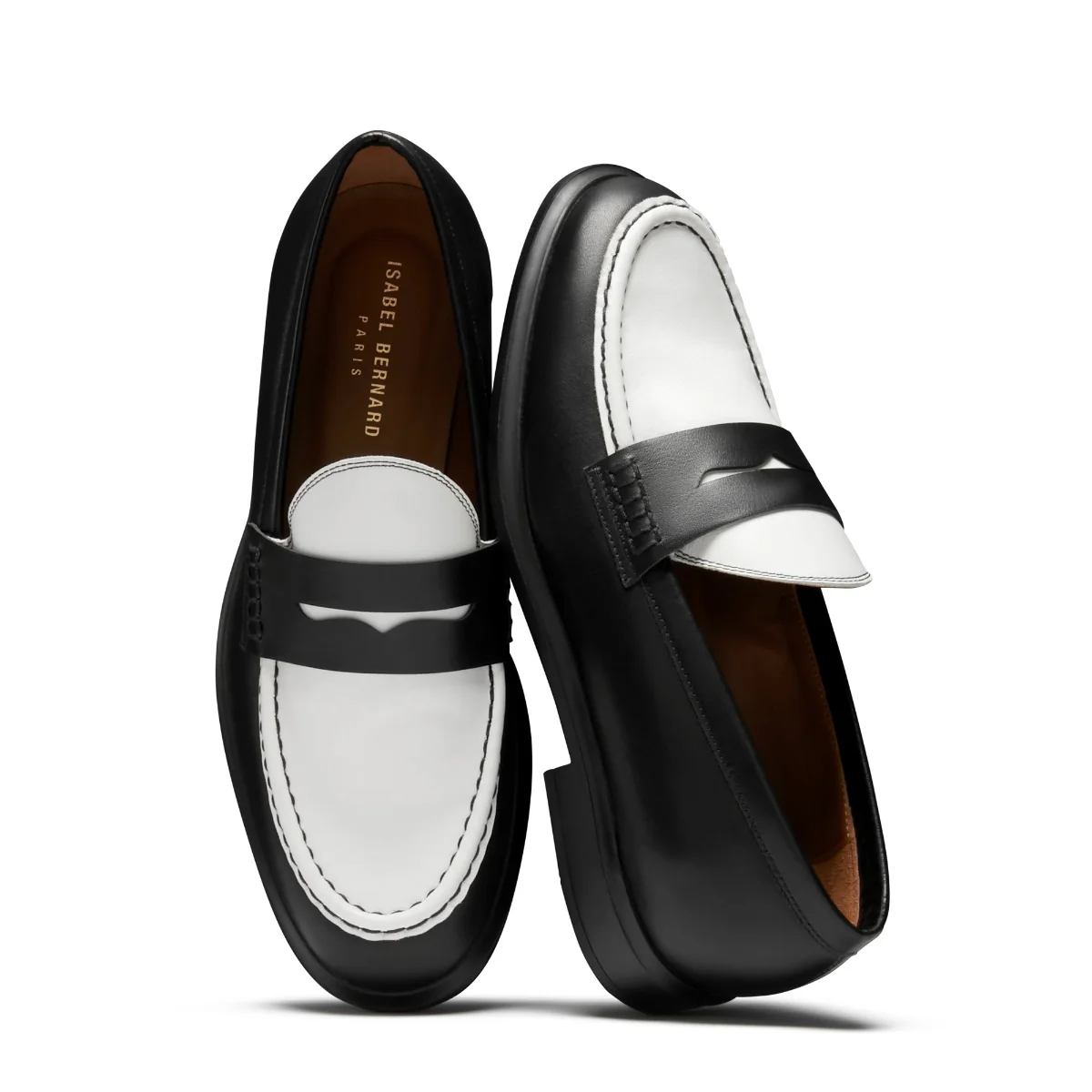 Vendôme Blandine Black and White Calfskin Leather Loafers IB51015-10176-37 - Image 8