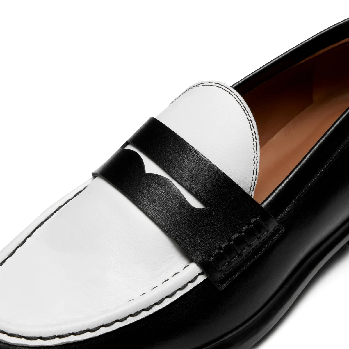 Vendôme Blandine Black and White Calfskin Leather Loafers IB51015-10176-37 - Image 9