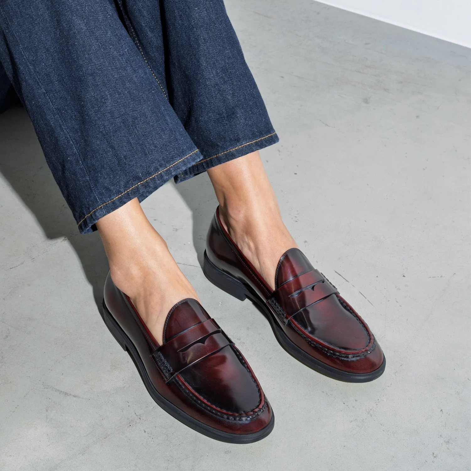 Isabel Bernard Vendôme Blandine Bordeaux Spazzolato Leather Loafers IB51015-652-39 - Image 2