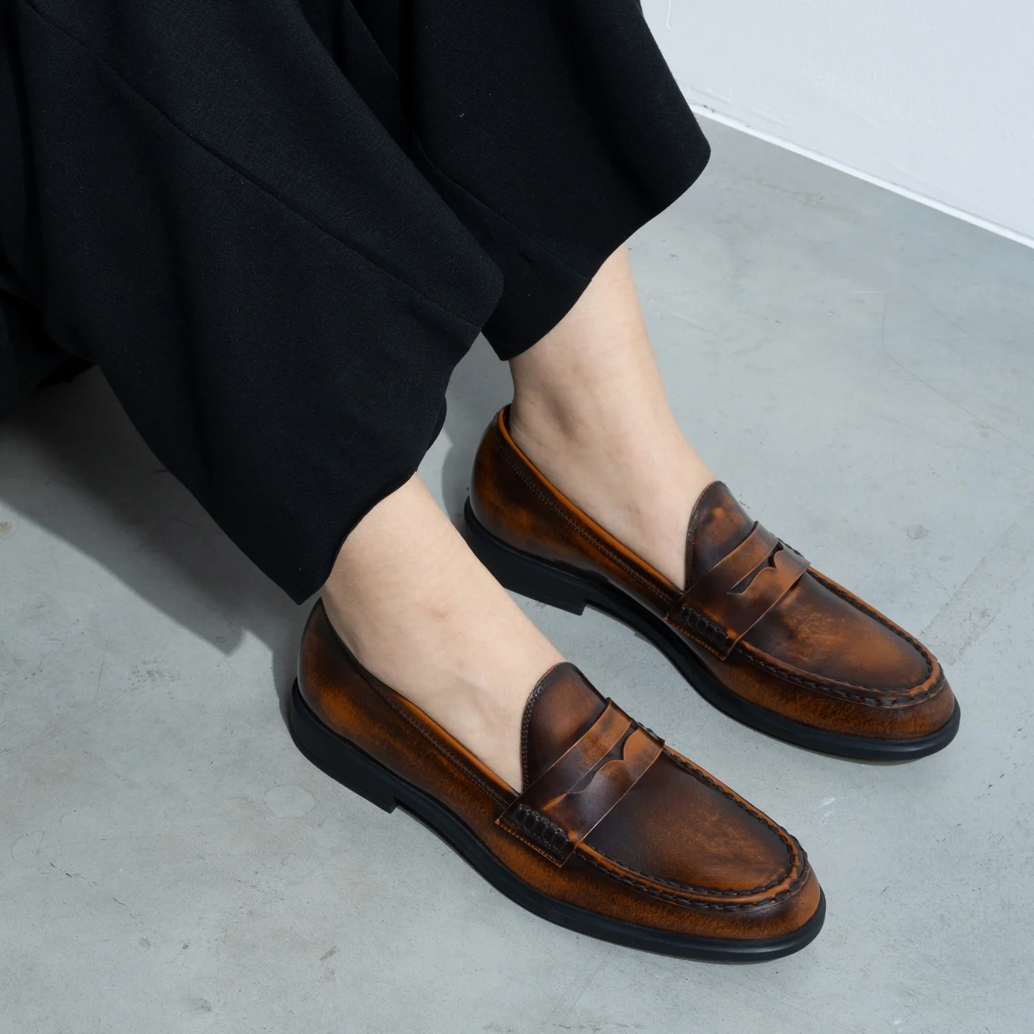 Isabel Bernard Vendôme Blandine cognac spazzolato leather loafers IB51015-636-35 - Image 2