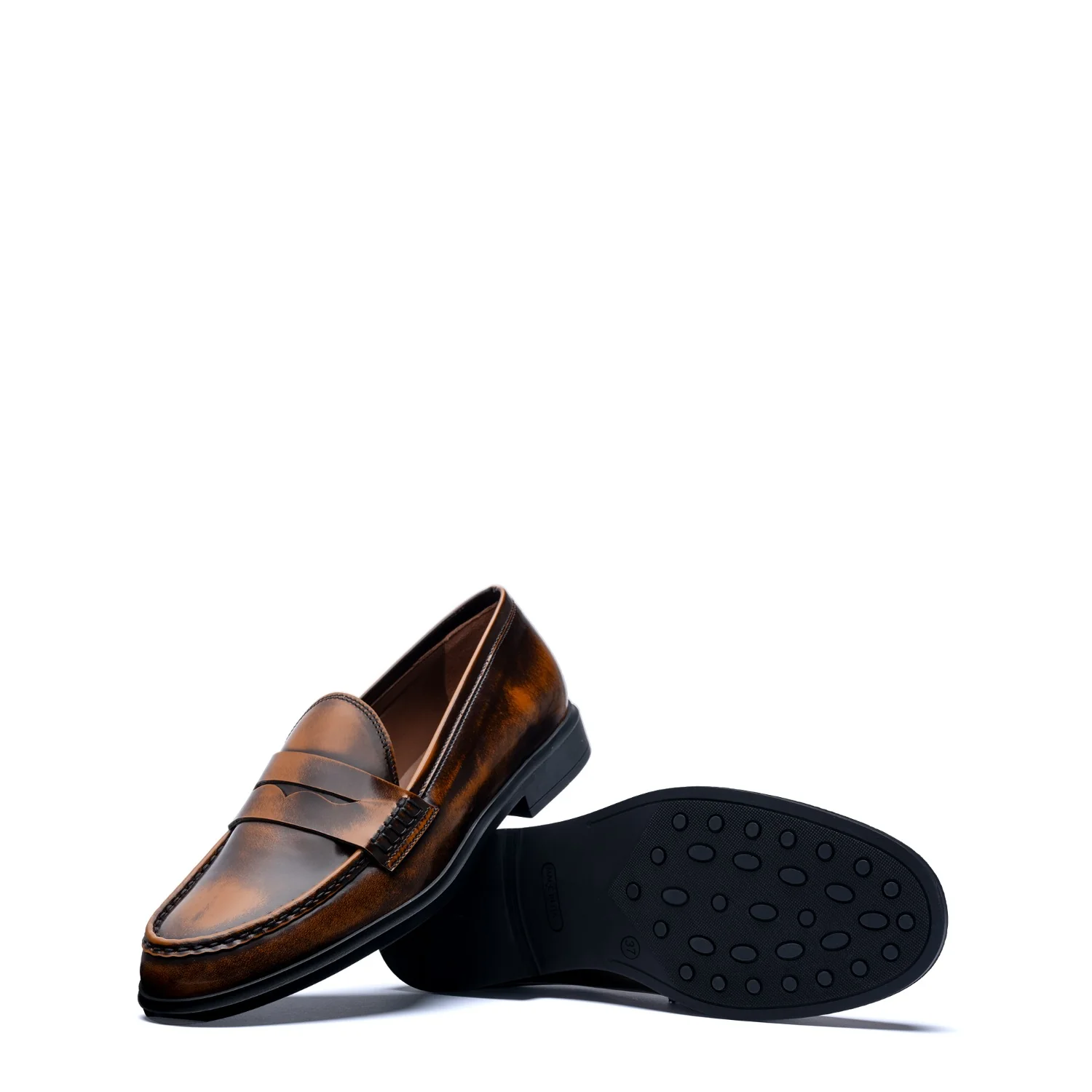 Isabel Bernard Vendôme Blandine cognac spazzolato leather loafers IB51015-636-35 - Image 6