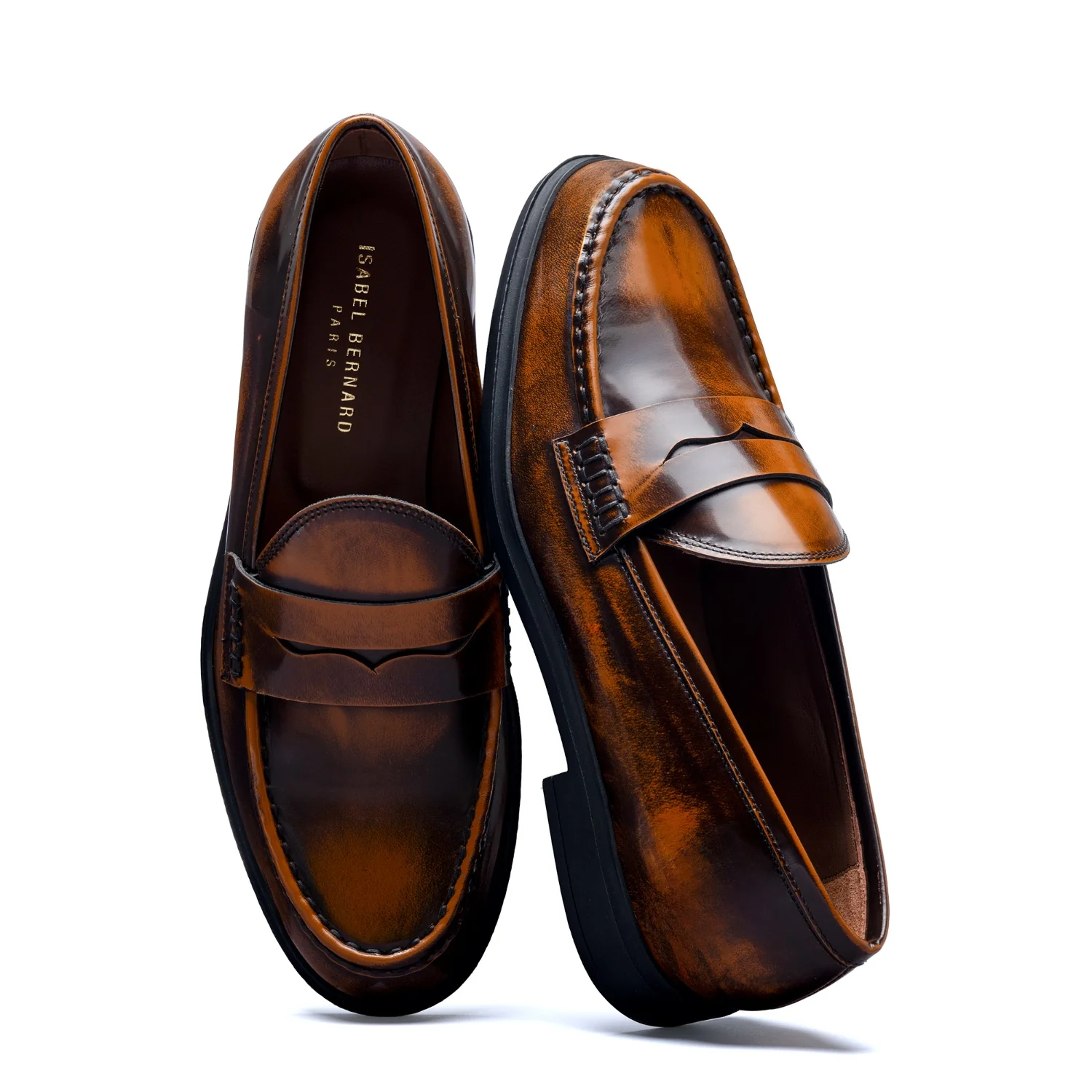 Isabel Bernard Vendôme Blandine cognac spazzolato leather loafers IB51015-636-35 - Image 7