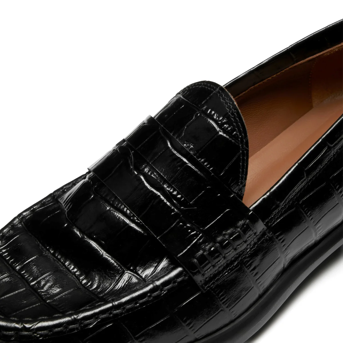 Isabel Bernard Vendôme Blandine croco black calfskin leather loafers IB51015-201-38 - Image 8